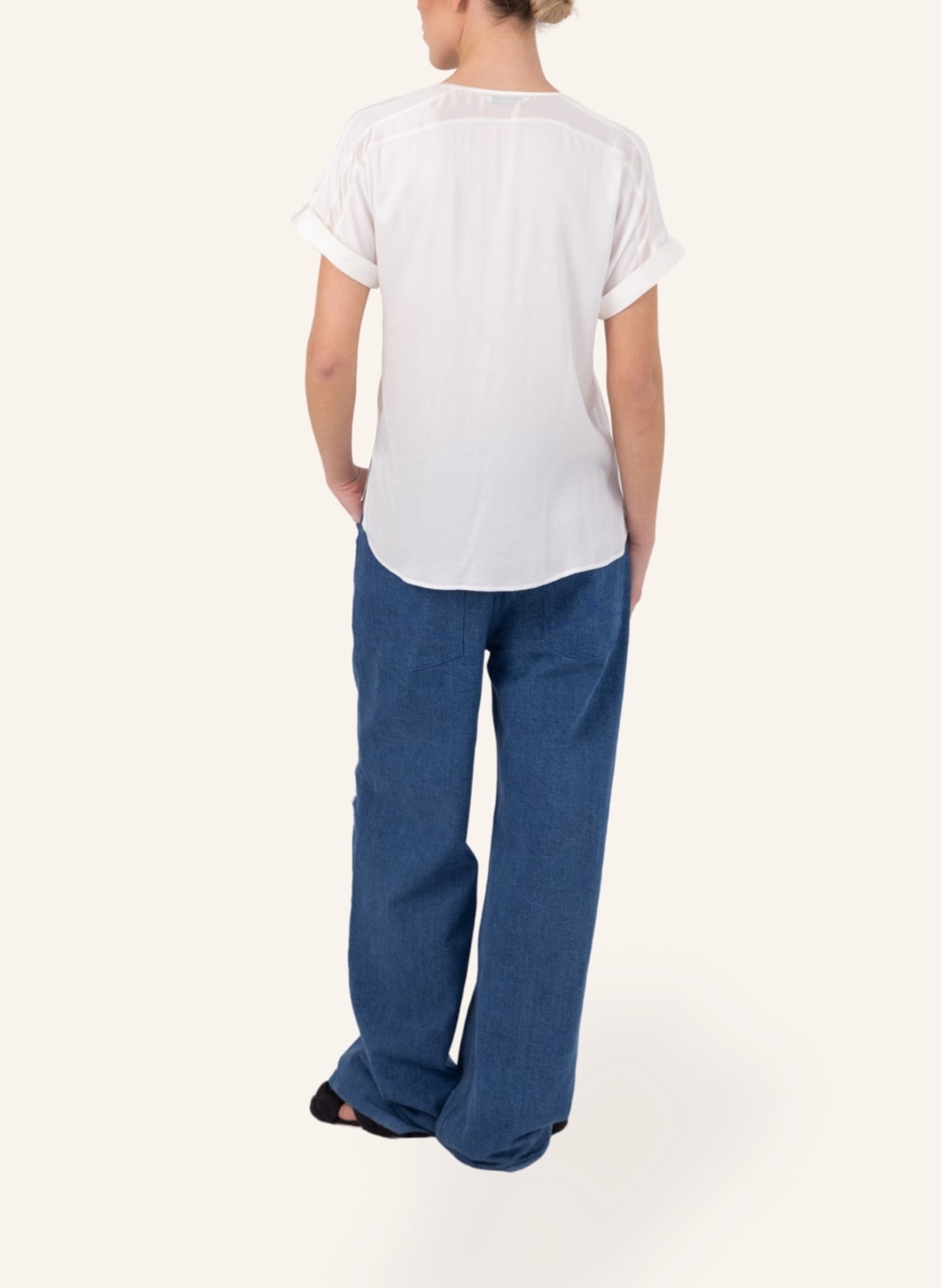 Helene Galwas Oberteil mit abnehmbaren Federn AVA: WEISS