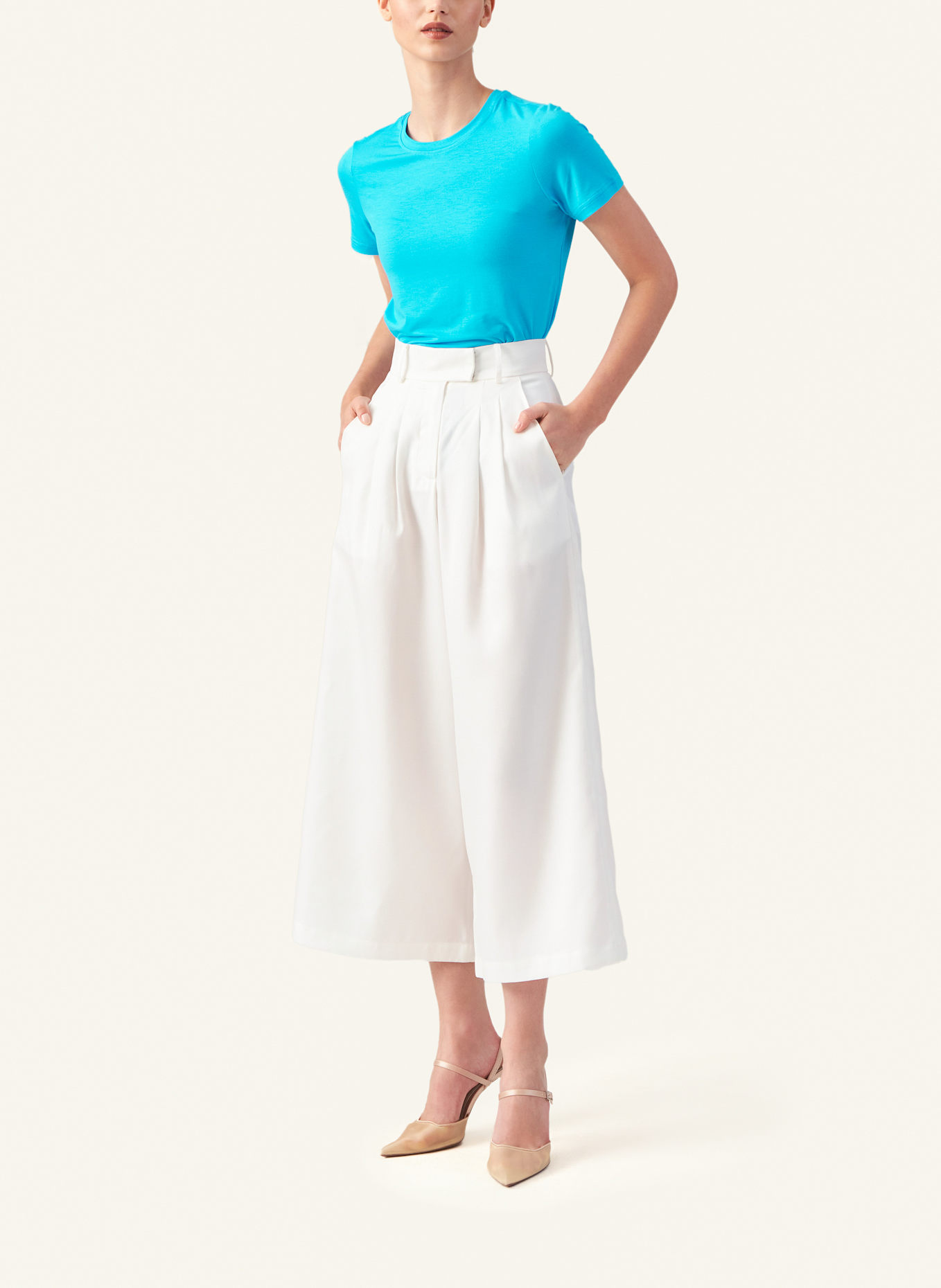 Helene Galwas Hochbund Culotte aus festem Lyocell IMMA: WEISS