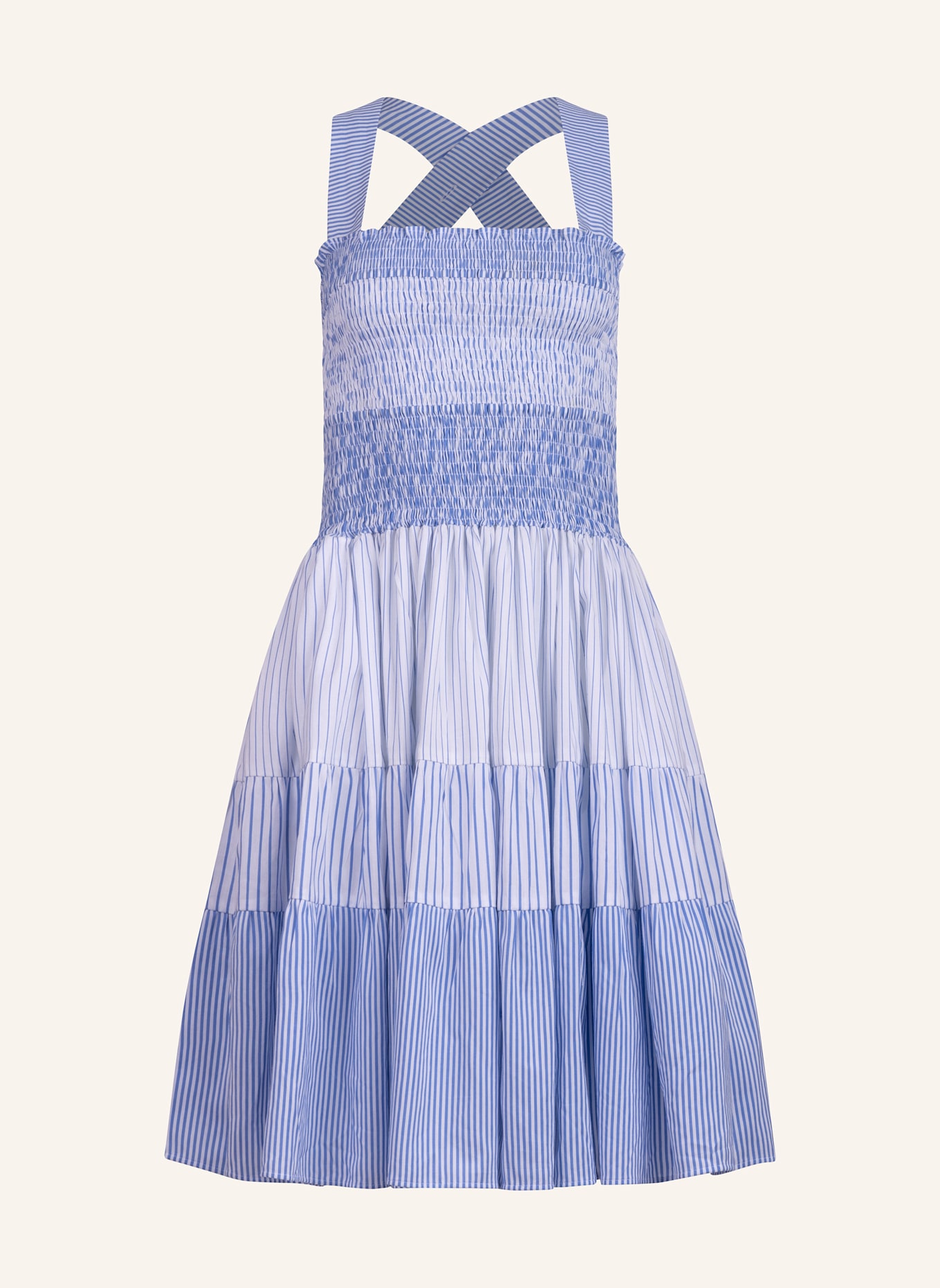 Helene Galwas Midikleid KENI: BLAU/ WEISS