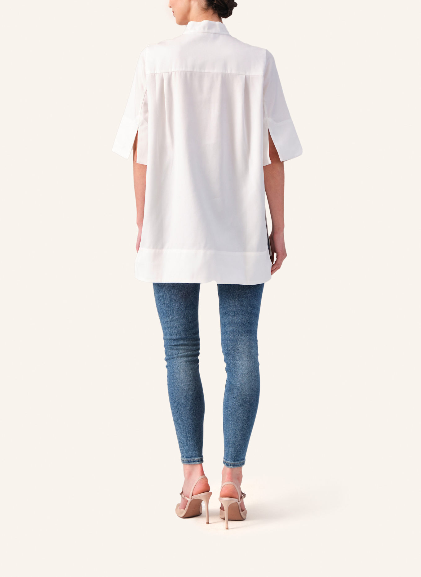 Helene Galwas Weite Tunikabluse aus festem Lyocell IVOLGA: WEISS