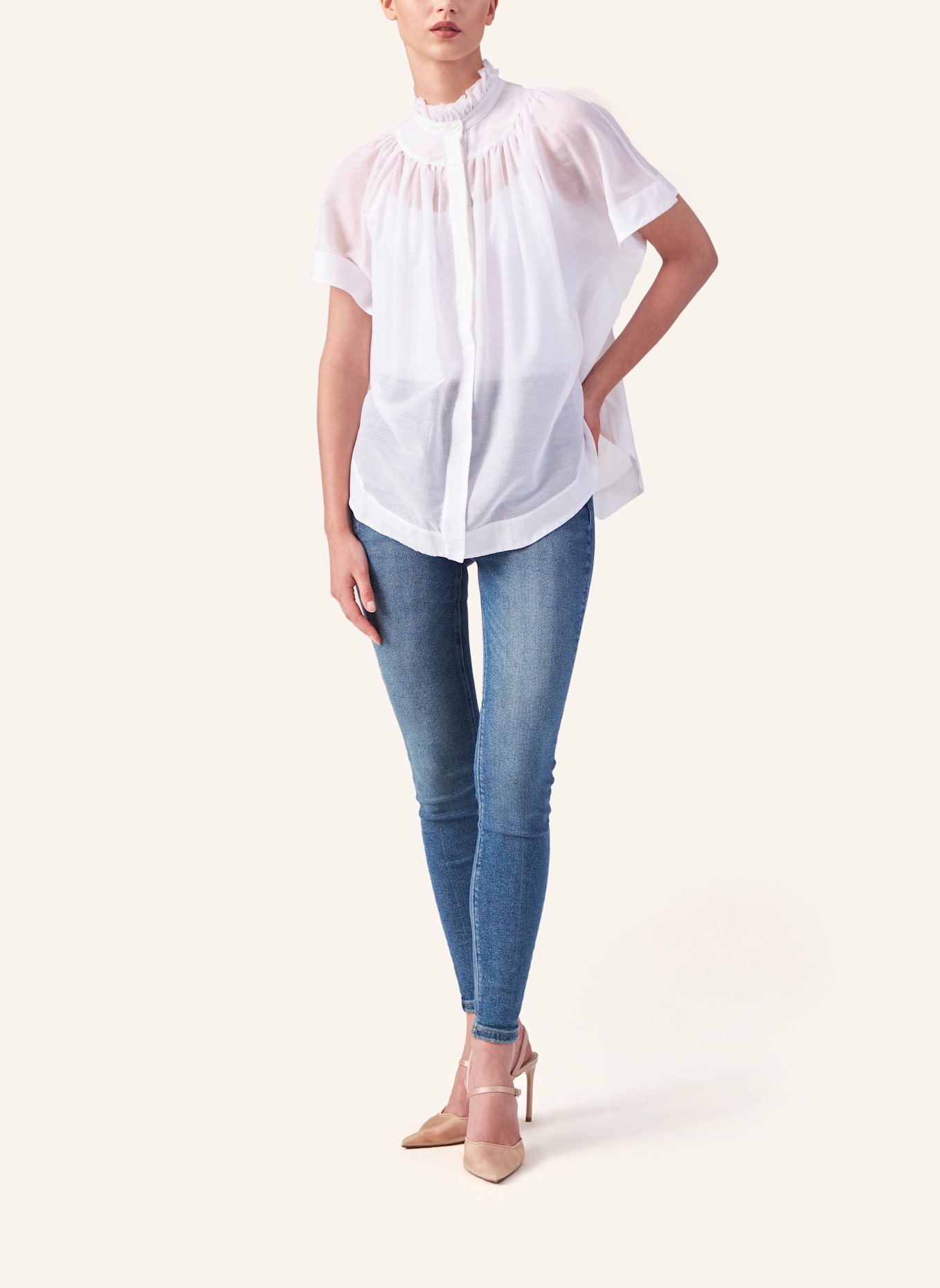 Helene Galwas Bluse aus Baumwoll-Seiden Mischung IDIS: WEISS