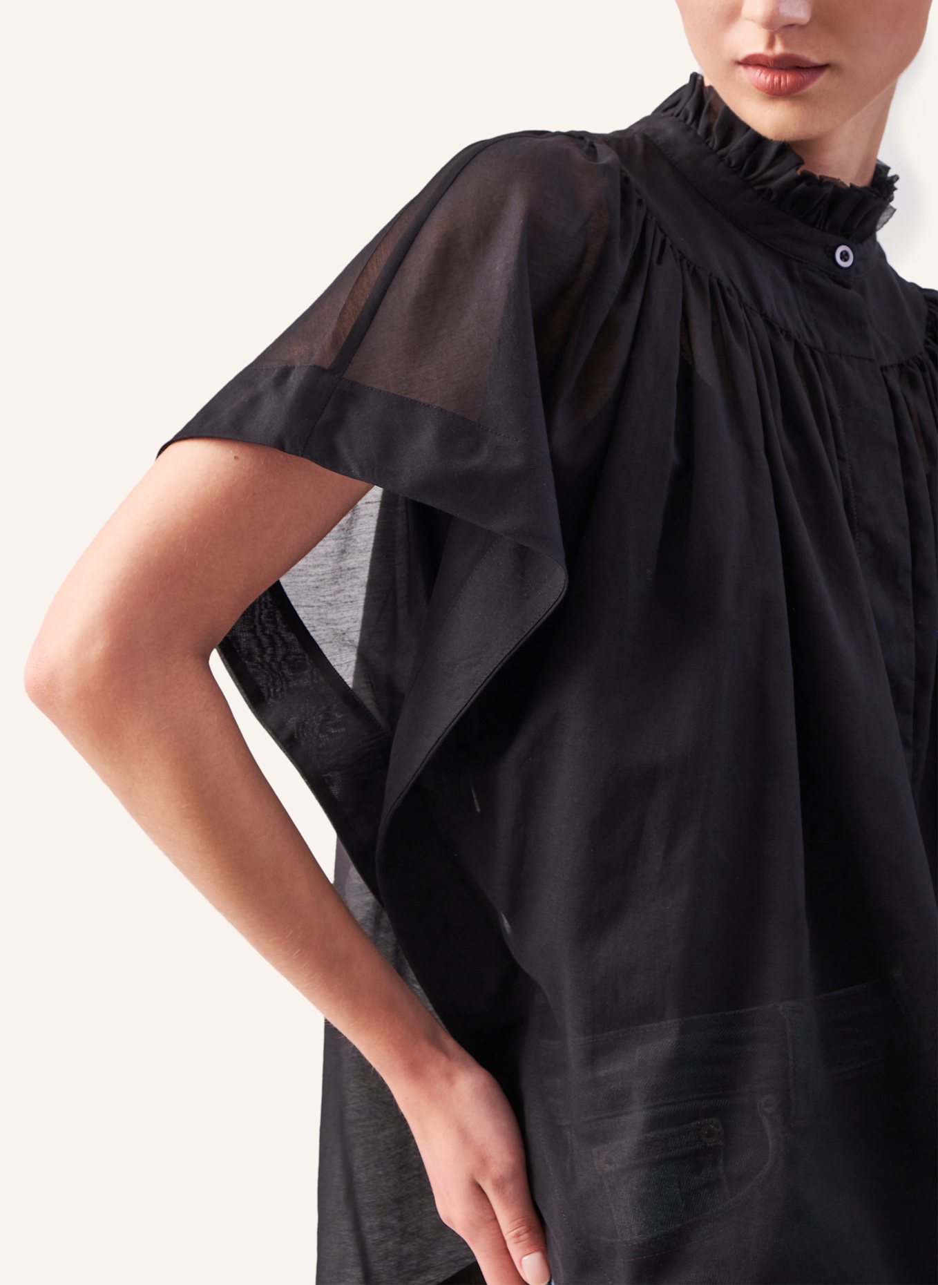 Helene Galwas Bluse aus Baumwoll-Seiden Mischung IDIS: SCHWARZ