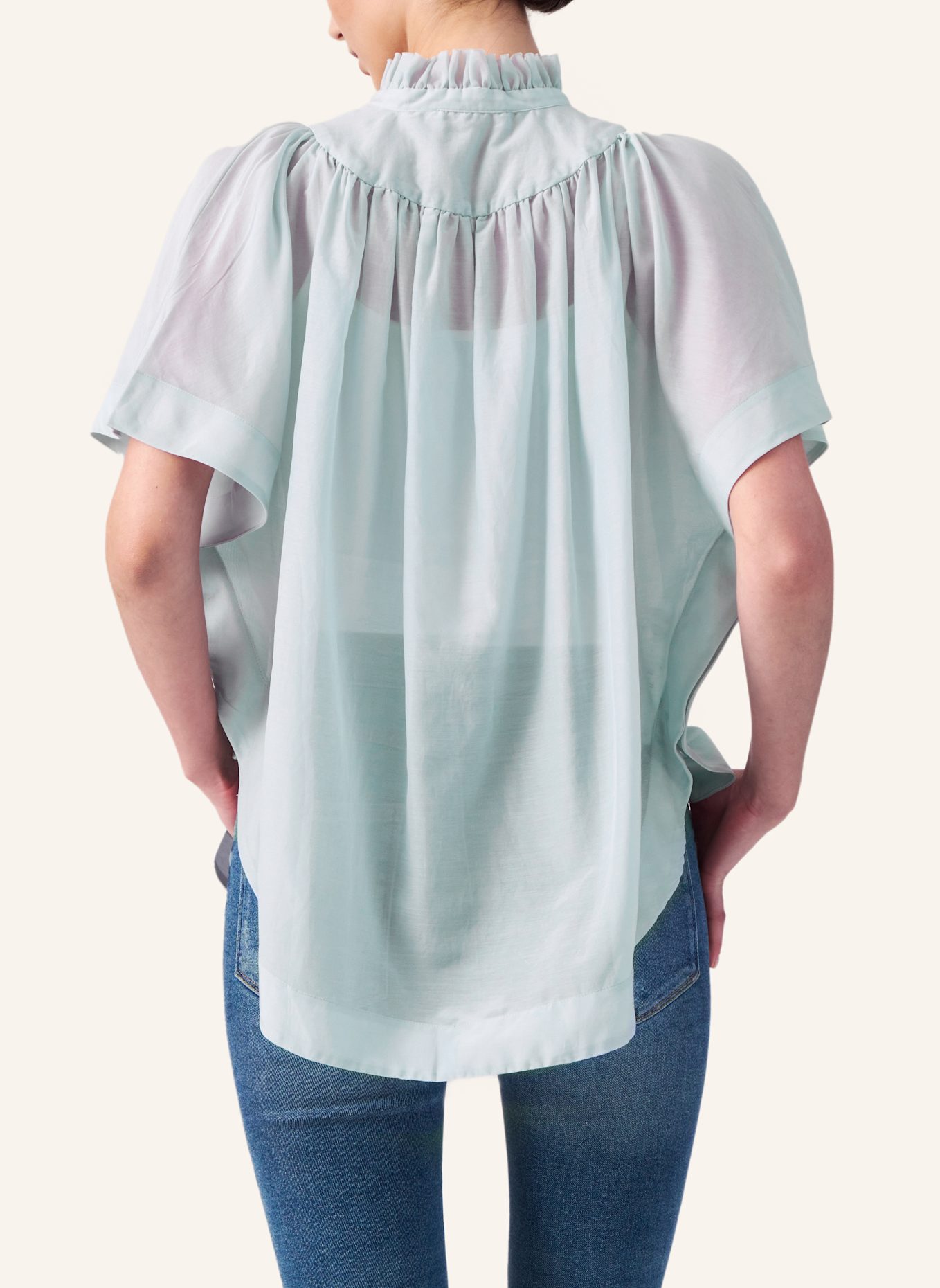 Helene Galwas Bluse aus Baumwoll-Seiden Mischung IDIS: HELLBLAU