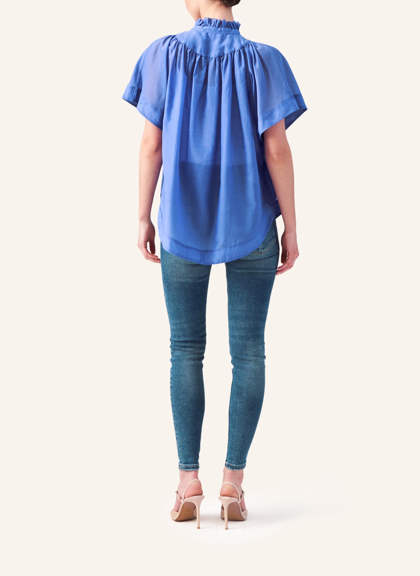 Helene Galwas Bluse aus Baumwoll-Seiden Mischung IDIS: BLAU