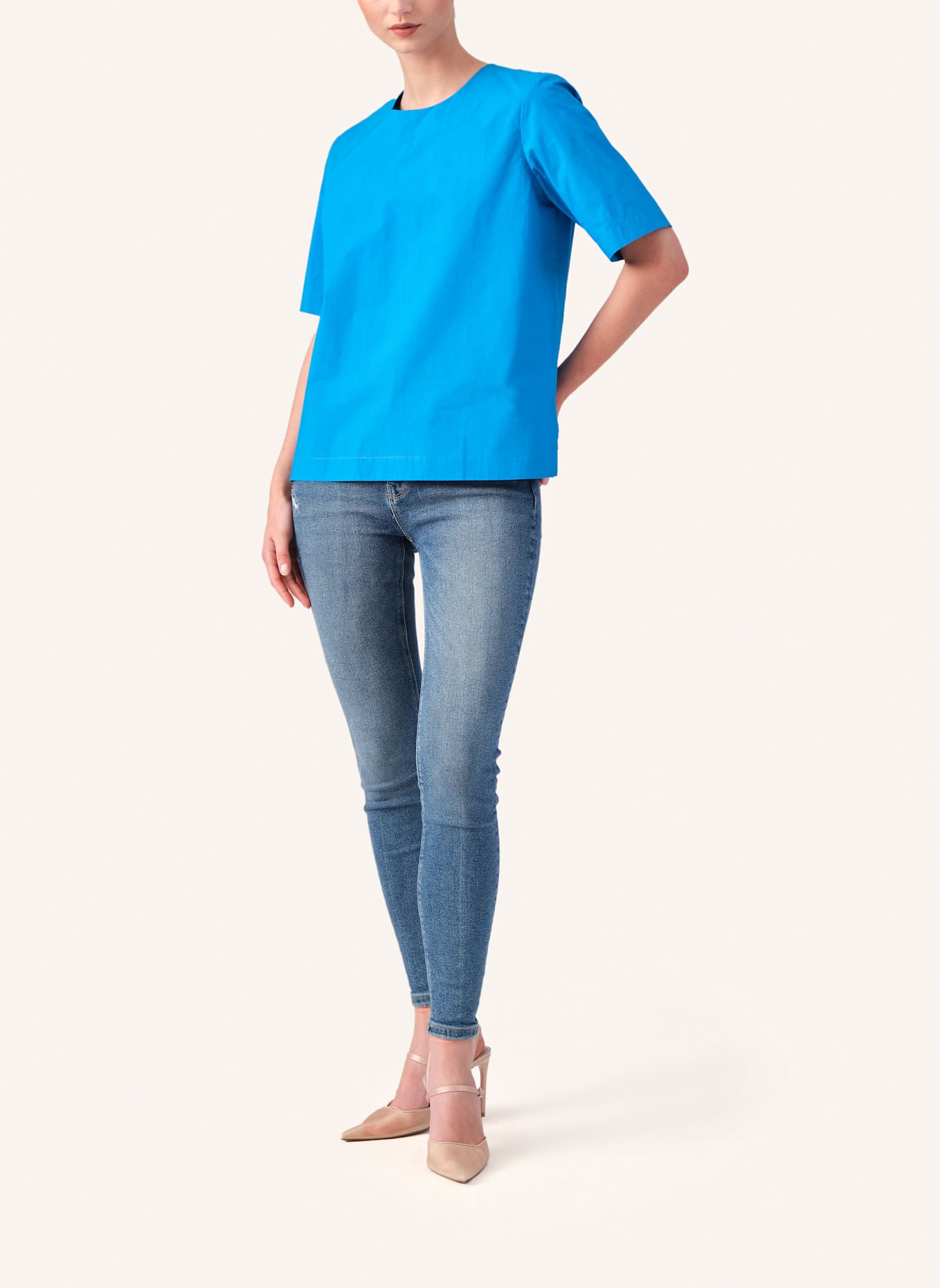 Helene Galwas Bluse aus Baumwolle IDUNA: BLAU