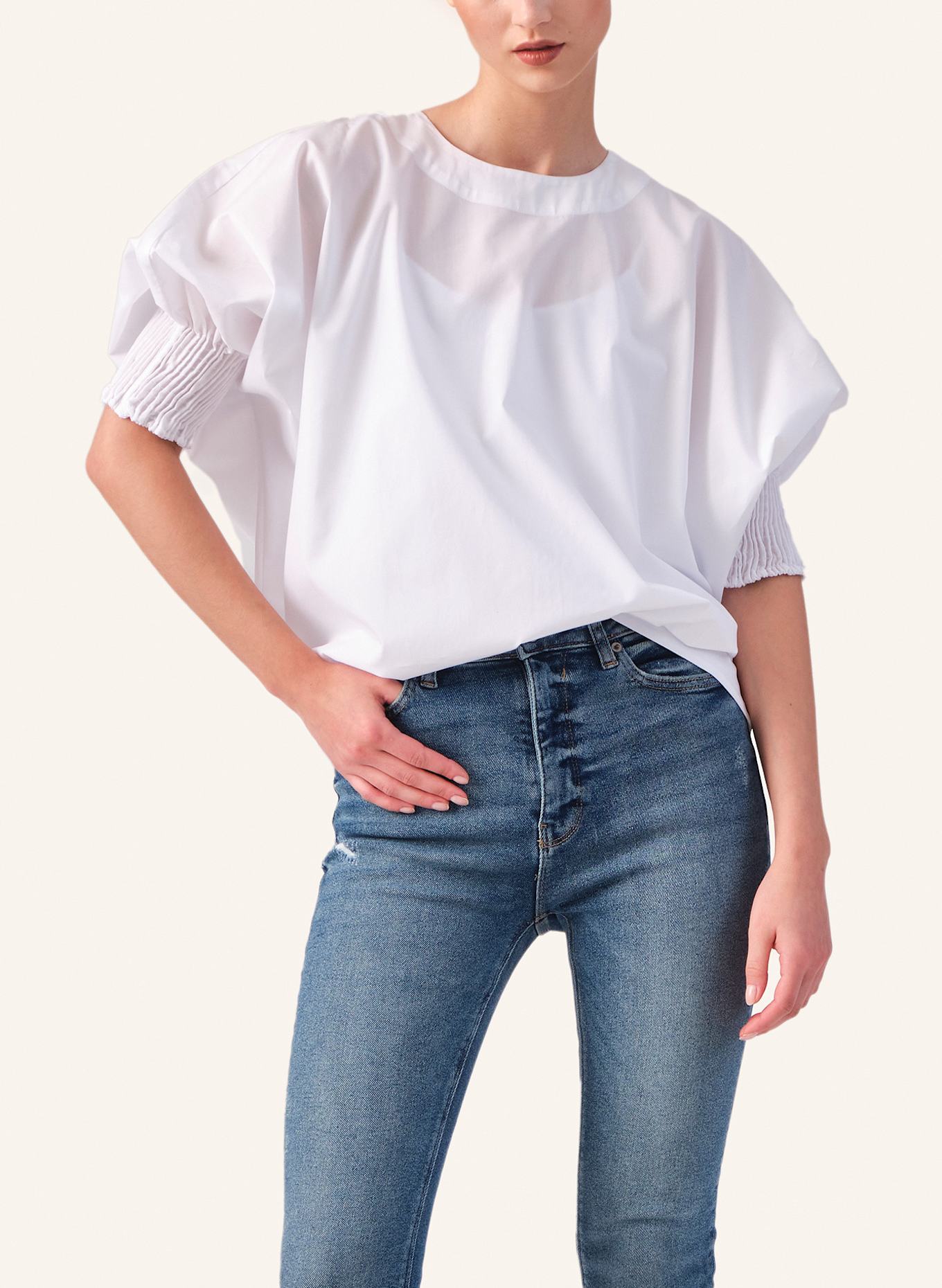 Helene Galwas Bluse aus Baumwolle ILDIKO: WEISS