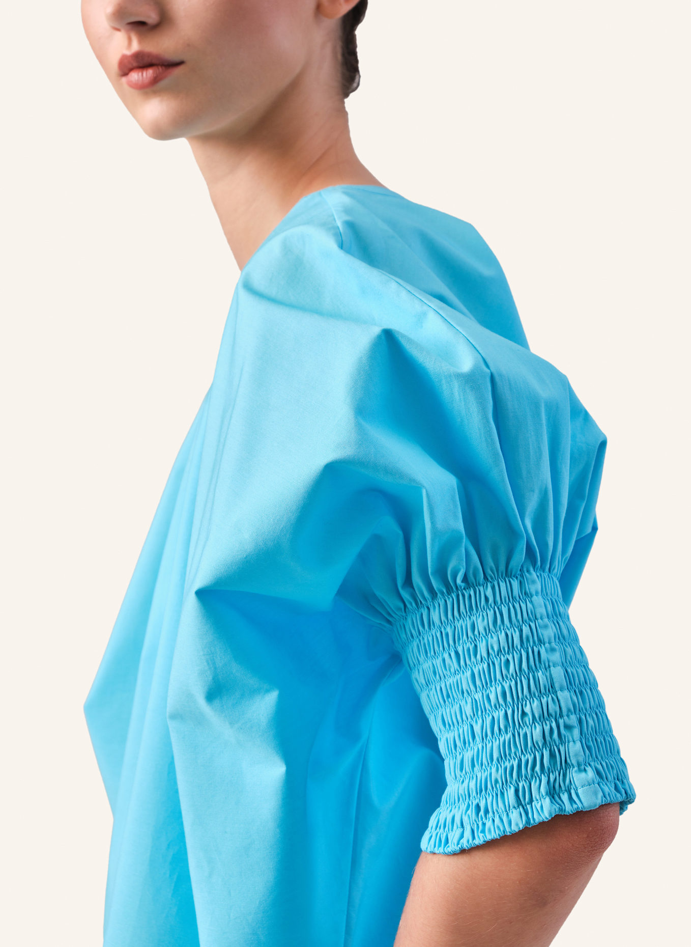 Helene Galwas Bluse aus Baumwolle ILDIKO: TÜRKIS