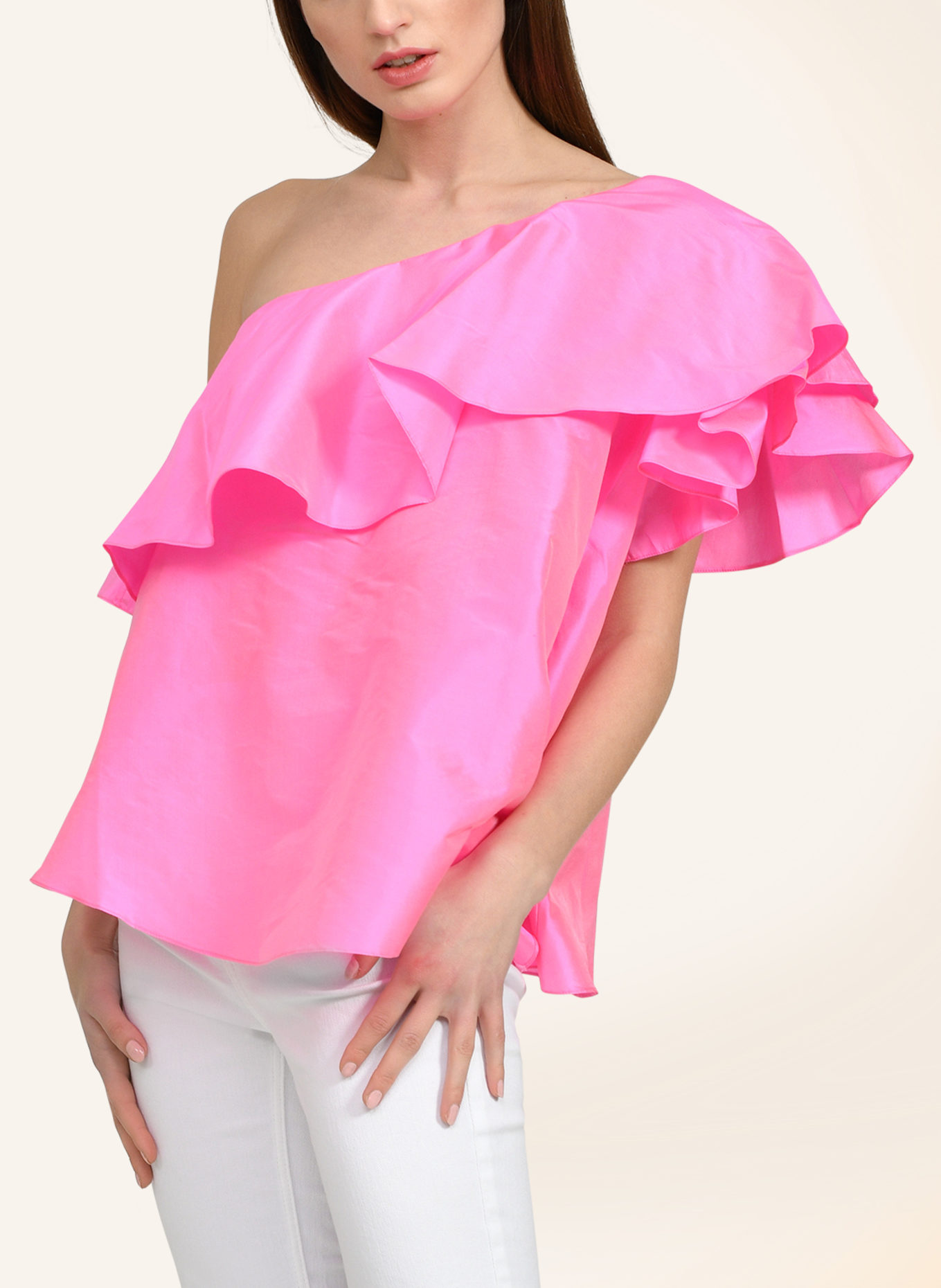 Helene Galwas One-Shoulder Top FENJA: PINK