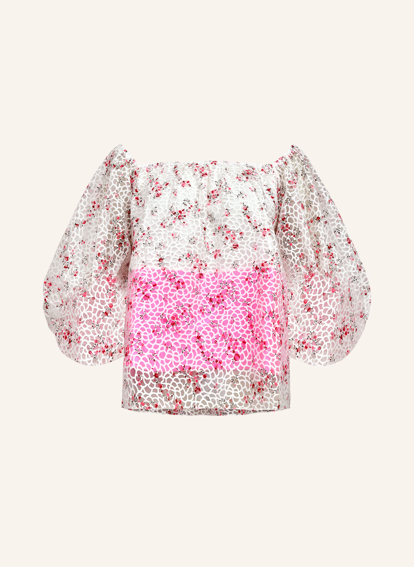 Helene Galwas Carmenbluse FIBI: WEISS/ ROSA/ ROT