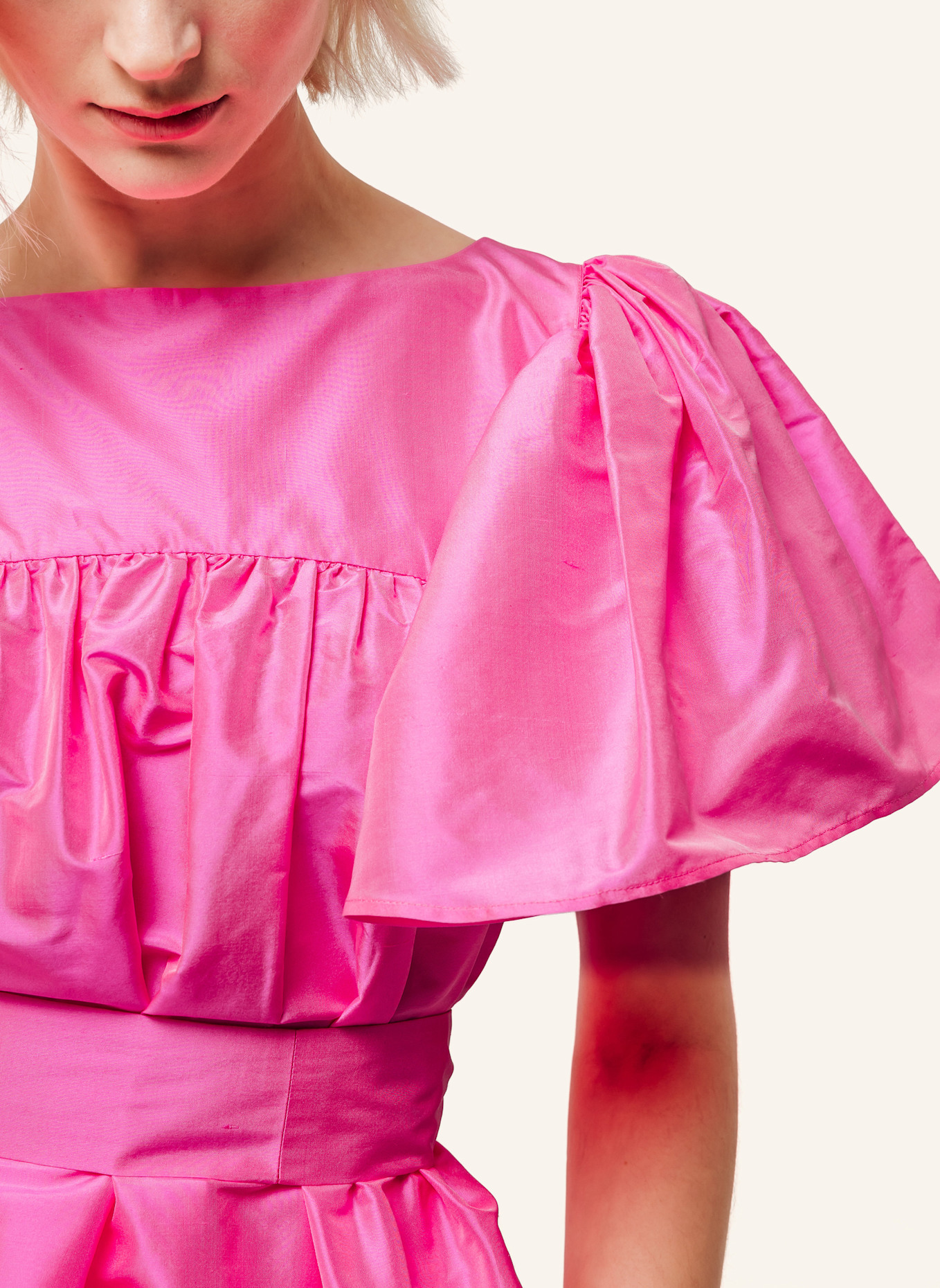 Helene Galwas Bluse aus Dupionseide FILIPARE: PINK