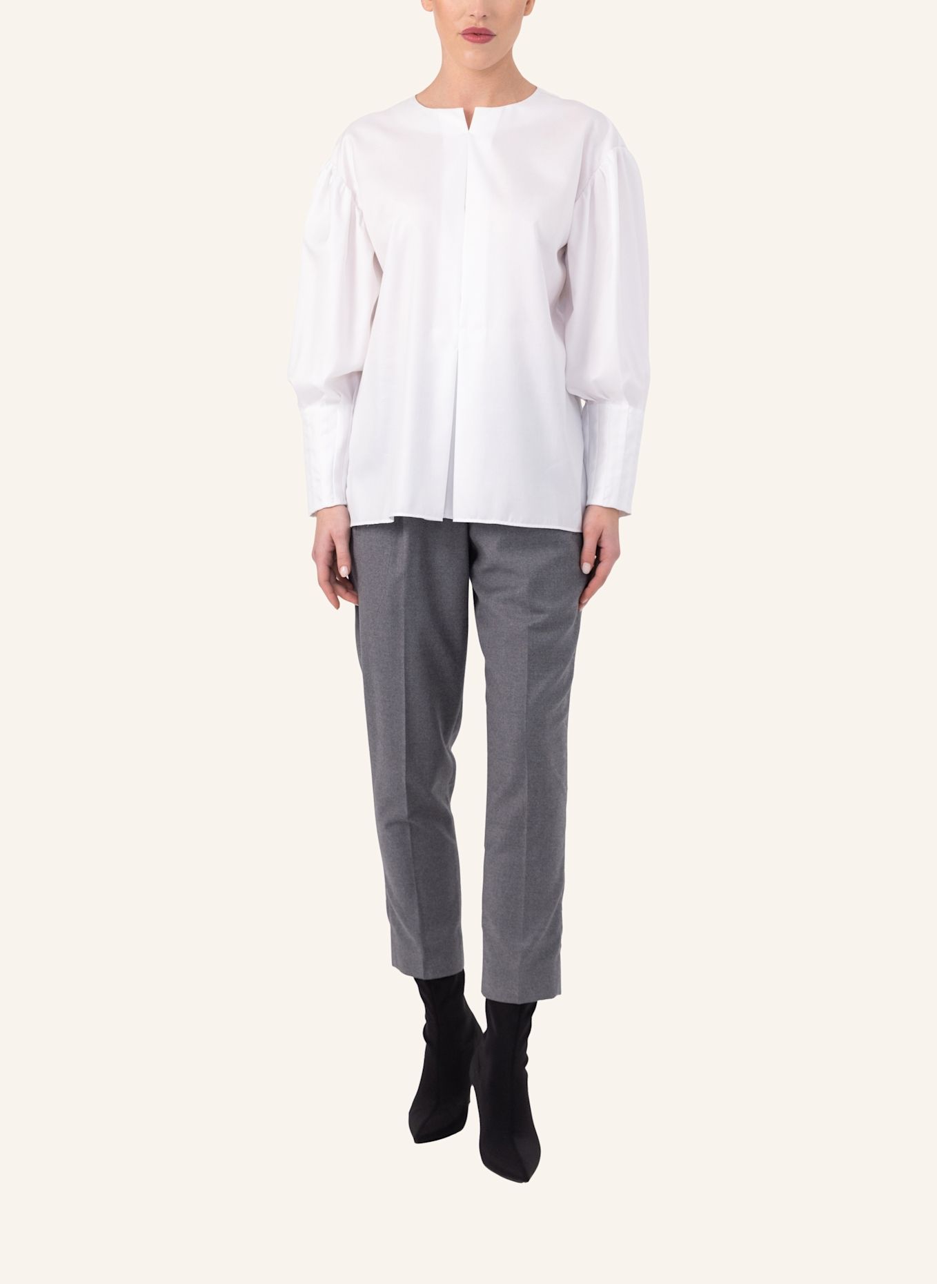 Helene Galwas Bluse aus Baumwolle EDELFARE: WEISS