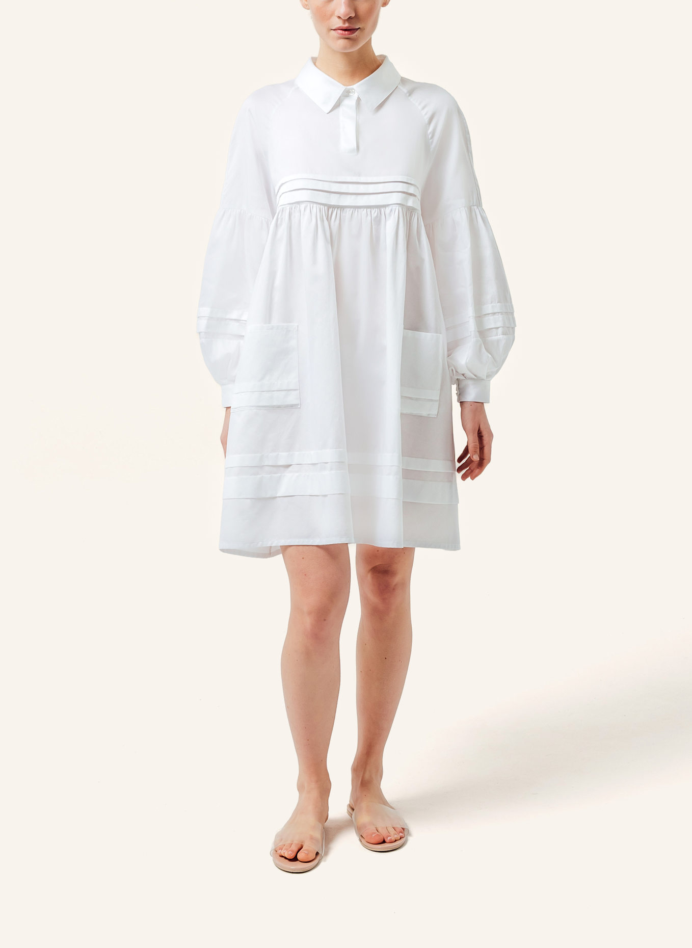 Helene Galwas Hemdblusenkleid KANIKA: WEISS