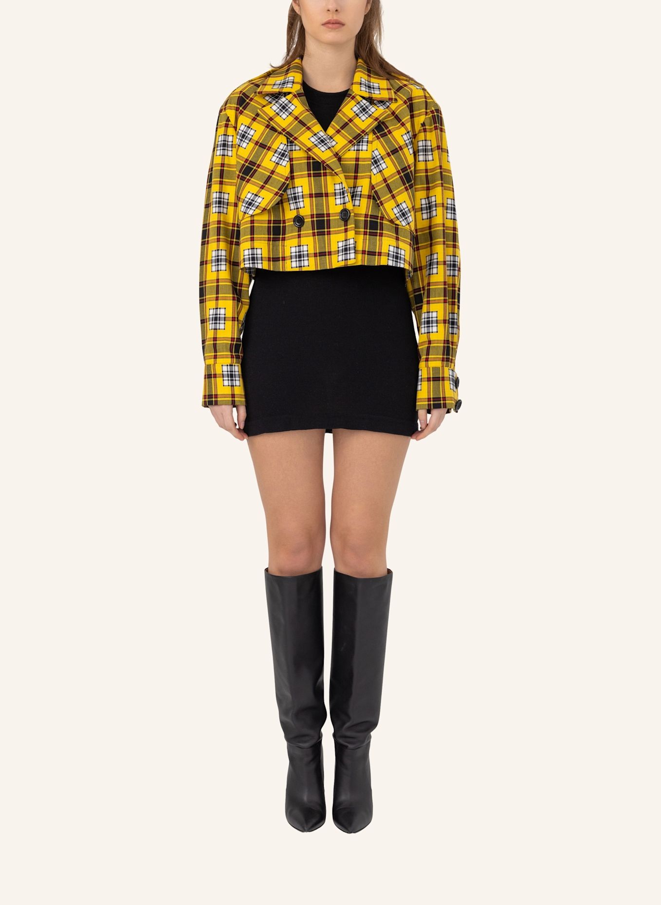 Helene Galwas Karierte Kurzjacke JADE: GELB