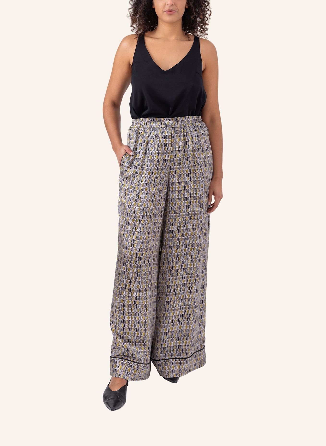 Helene Galwas Hose aus Seidensatin JARA: SILBER