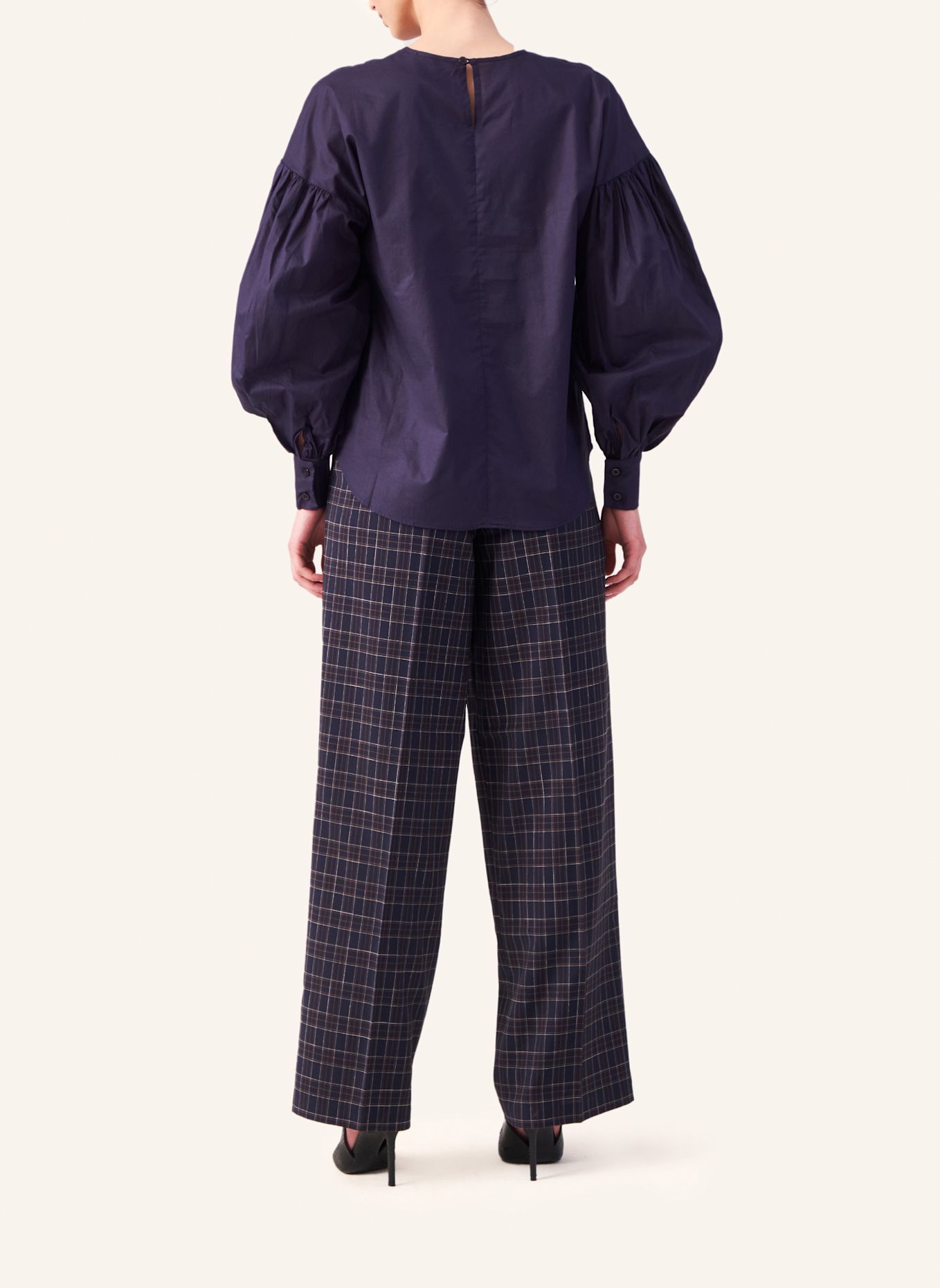 Helene Galwas Langarm Bluse aus Baumwolle HADLEY: BLAU