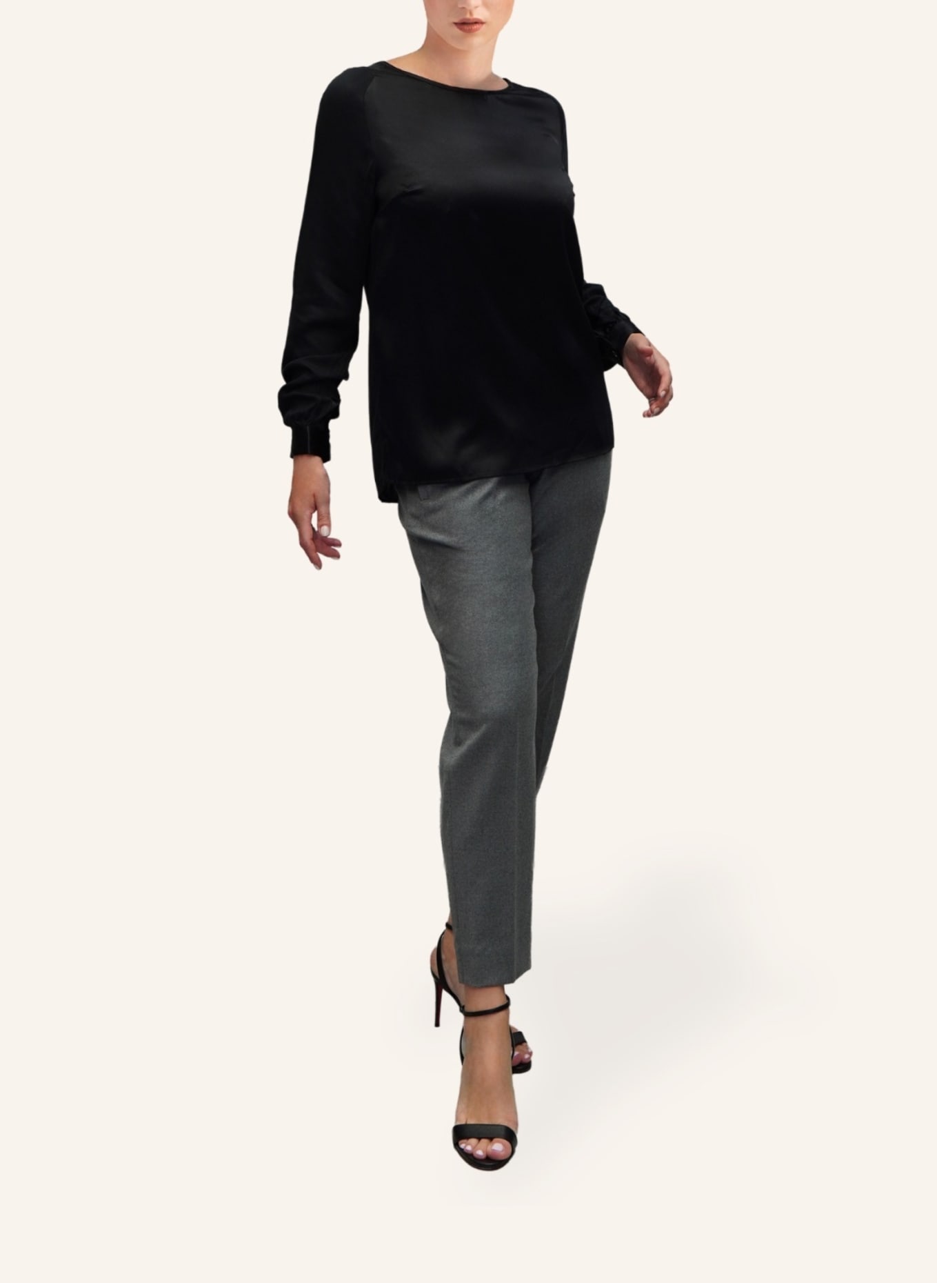 Helene Galwas Langarmbluse ALINA: SCHWARZ