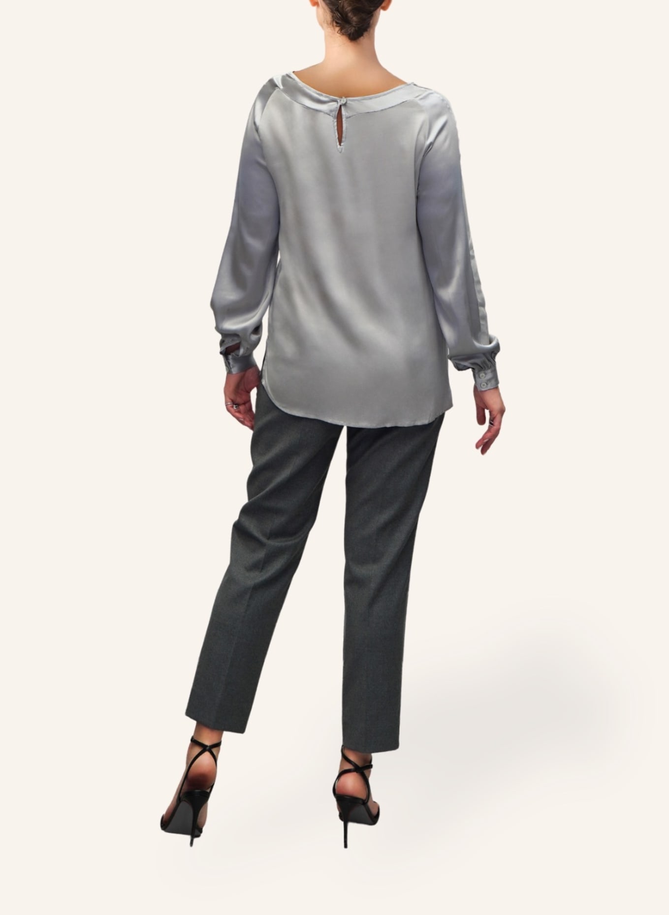 Helene Galwas Langarmbluse ALINA: SILBER