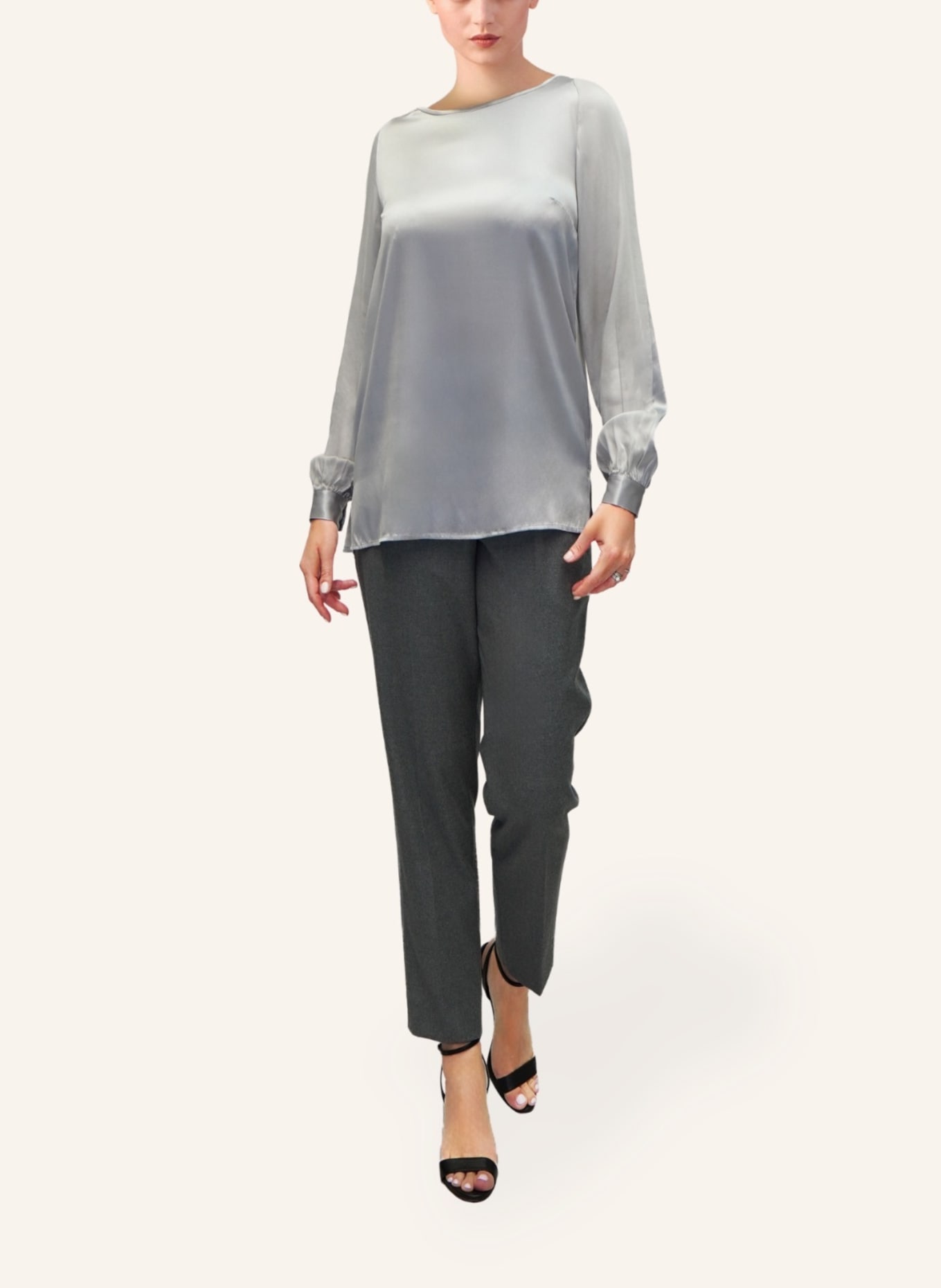 Helene Galwas Langarmbluse ALINA: SILBER