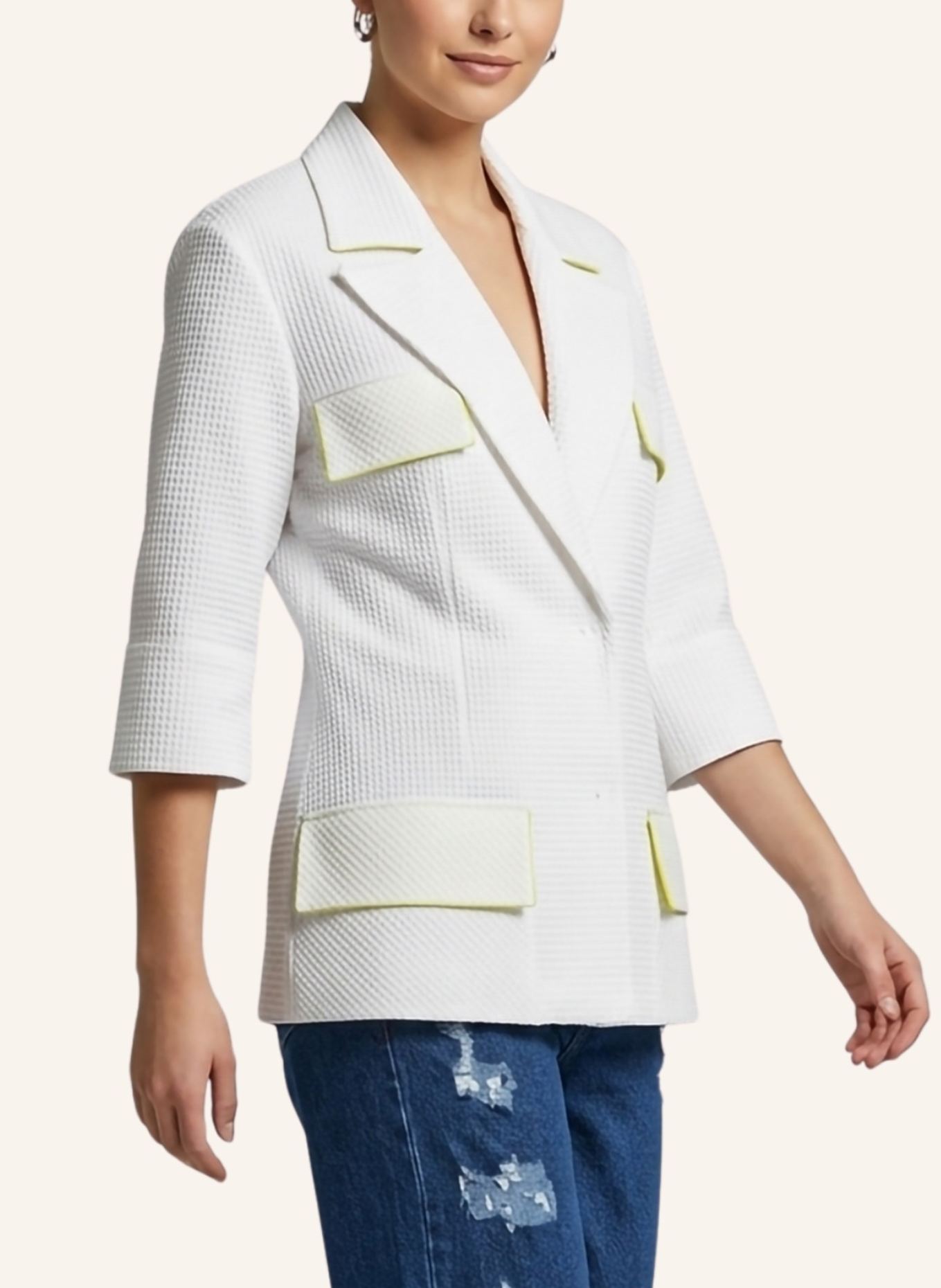 Helene Galwas Feminin taillierter Sommerblazer GEMMARE: WEISS
