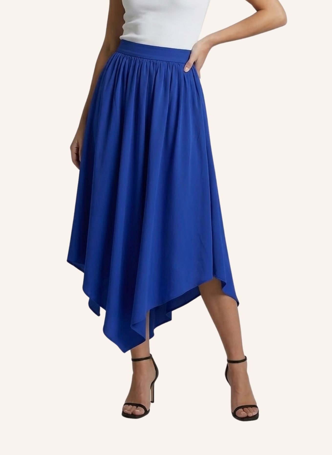 Helene Galwas Rock aus Seidensatin ILKARE: BLAU