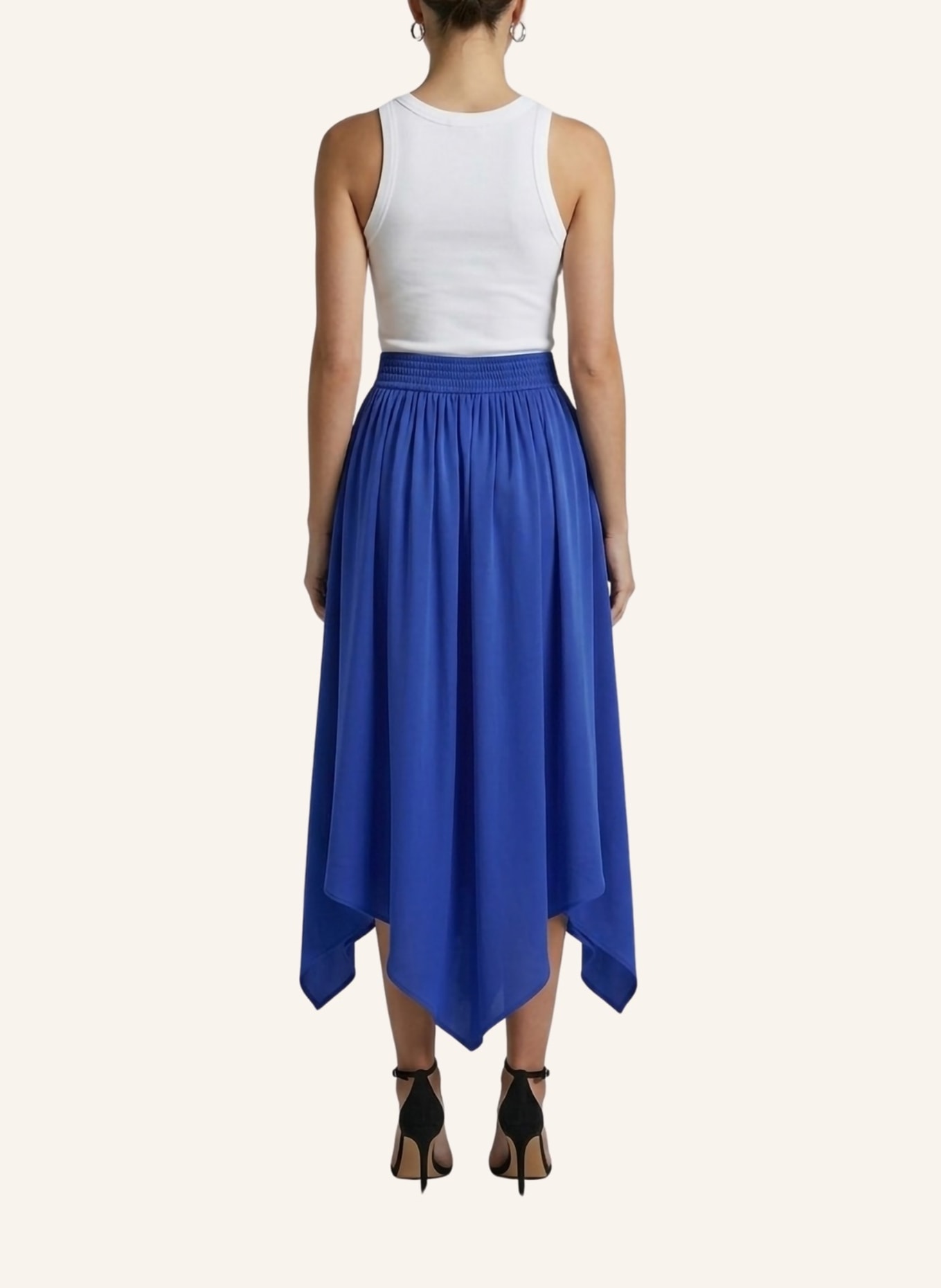 Helene Galwas Rock aus Seidensatin ILKARE: BLAU