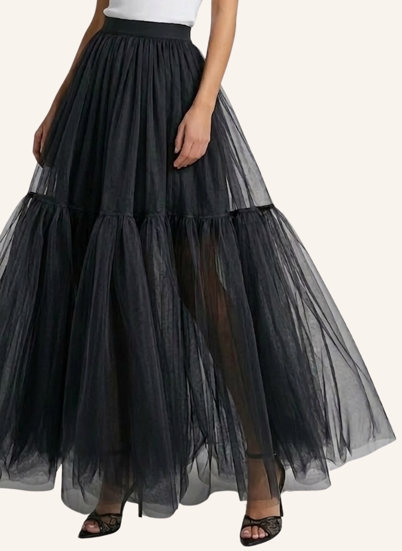 Helene Galwas Maxirock aus Tüll MIREYA: SCHWARZ