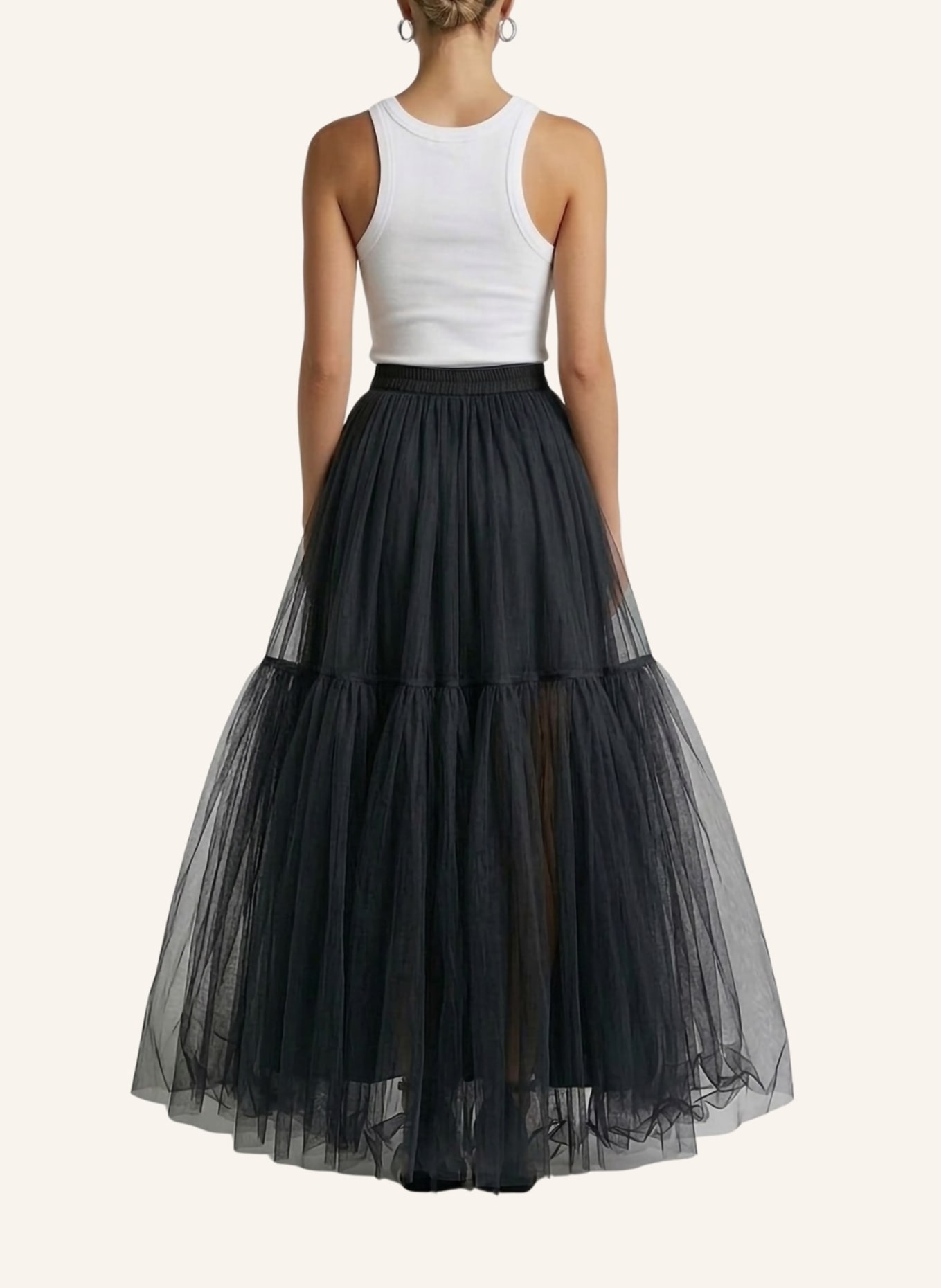 Helene Galwas Maxirock aus Tüll MIREYA: SCHWARZ