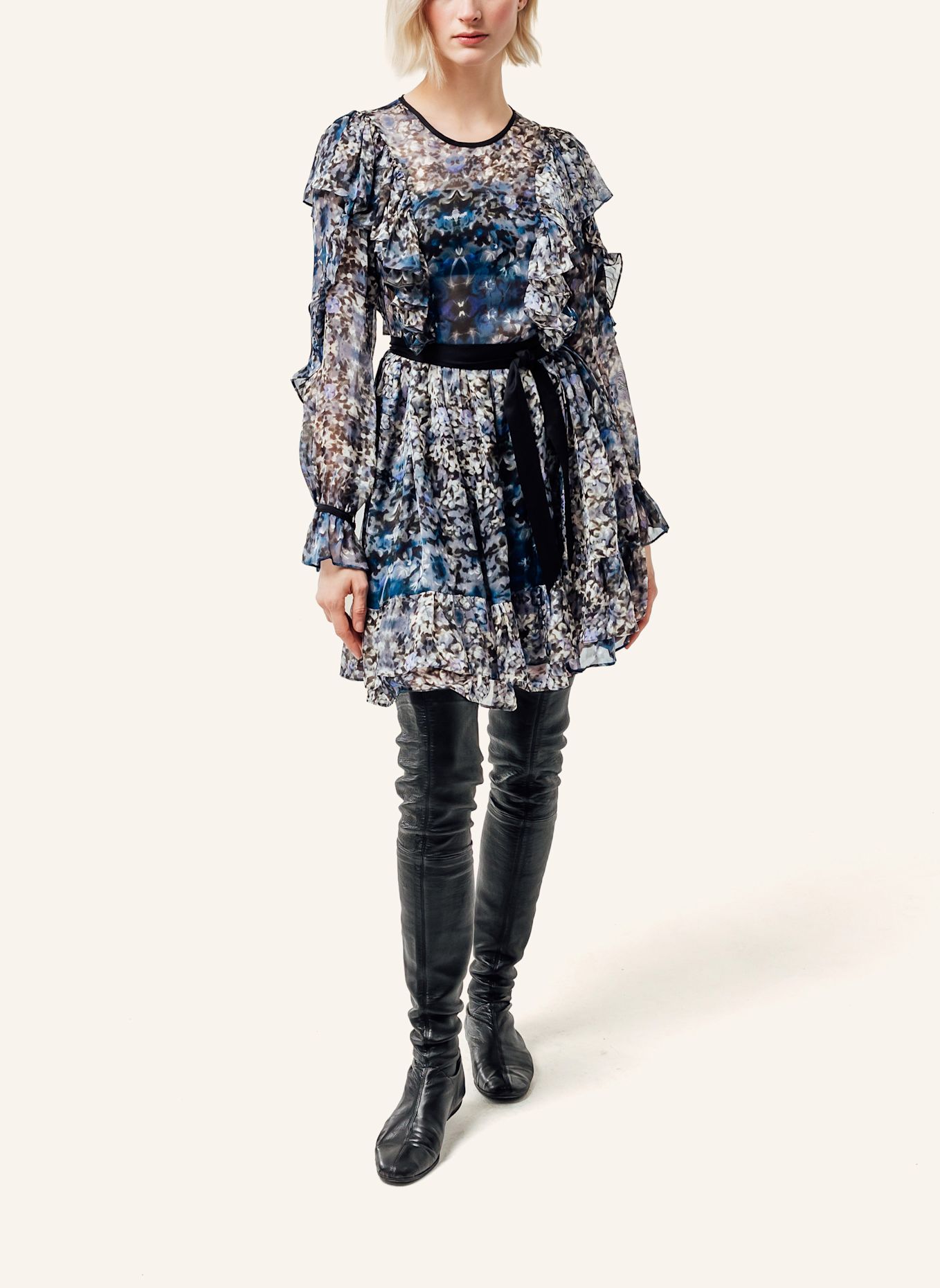Helene Galwas Minikleid aus Seide BECKYRE: BLAU