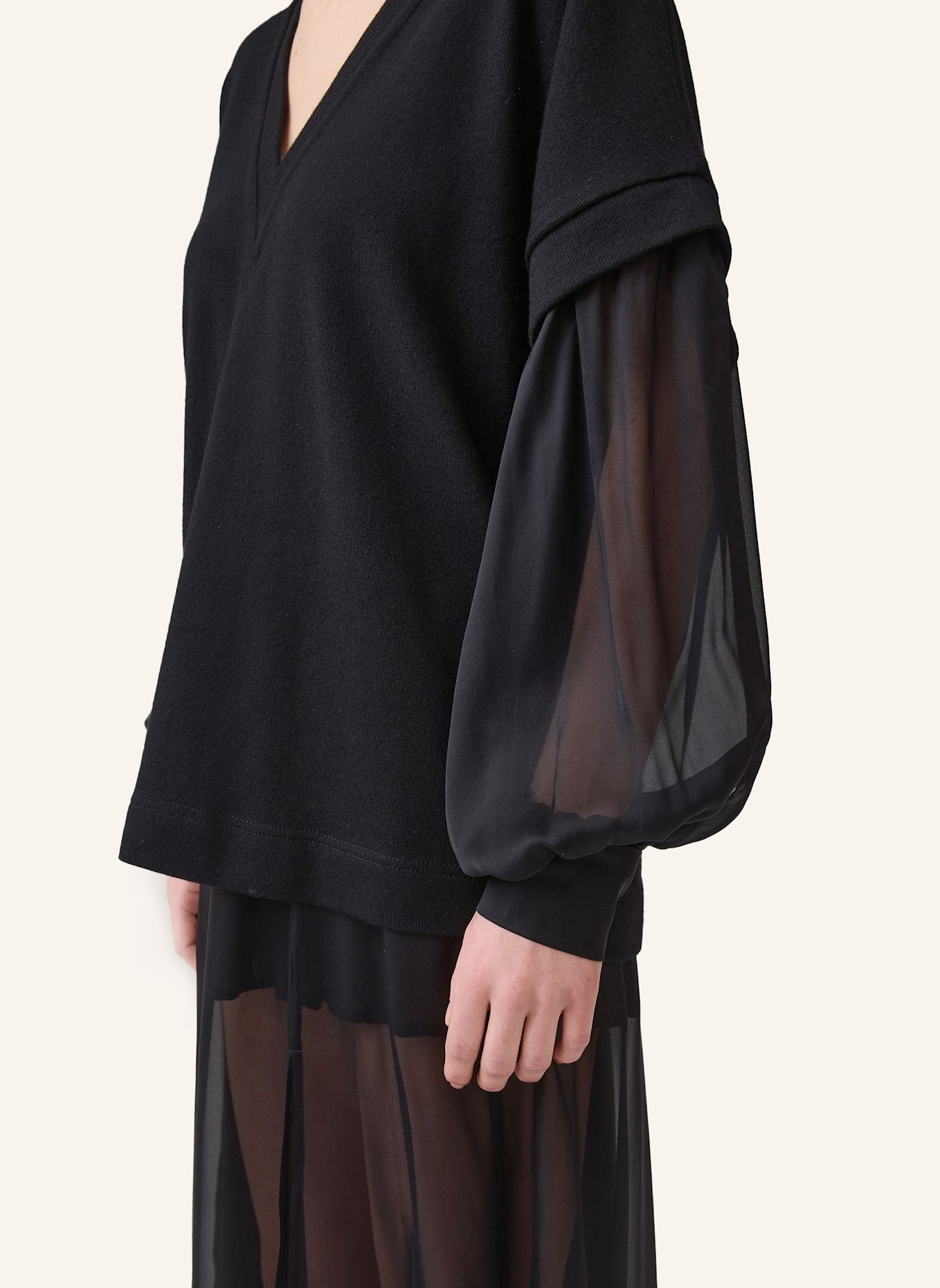 Helene Galwas V-Ausschnitt Pullover LEANDRA: SCHWARZ