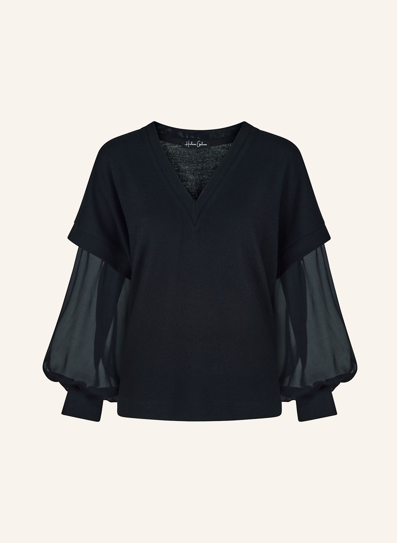 Helene Galwas V-Ausschnitt Pullover LEANDRA: SCHWARZ