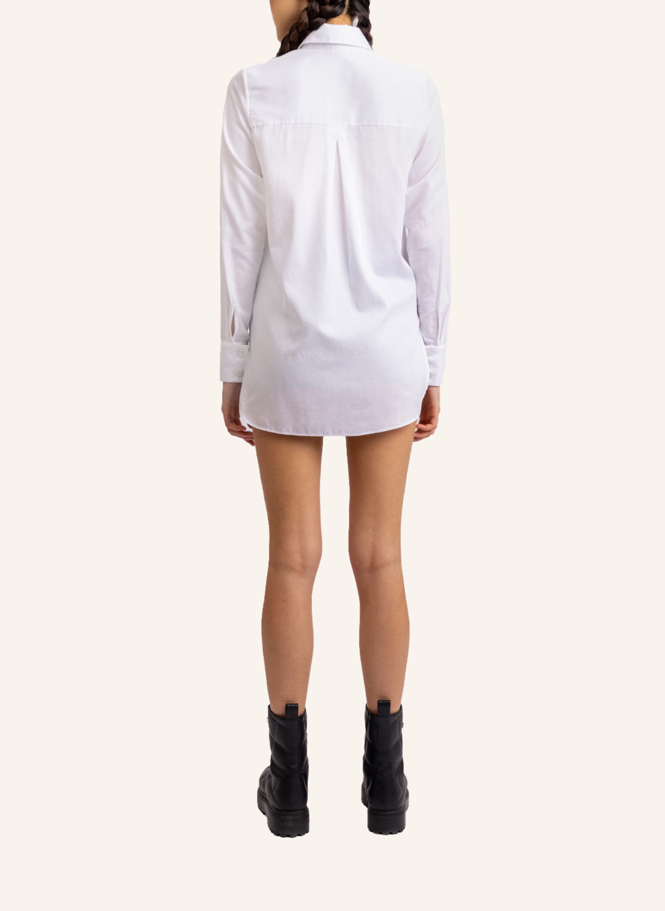 Helene Galwas Langarm Bluse aus Baumwolle HADA: WEISS