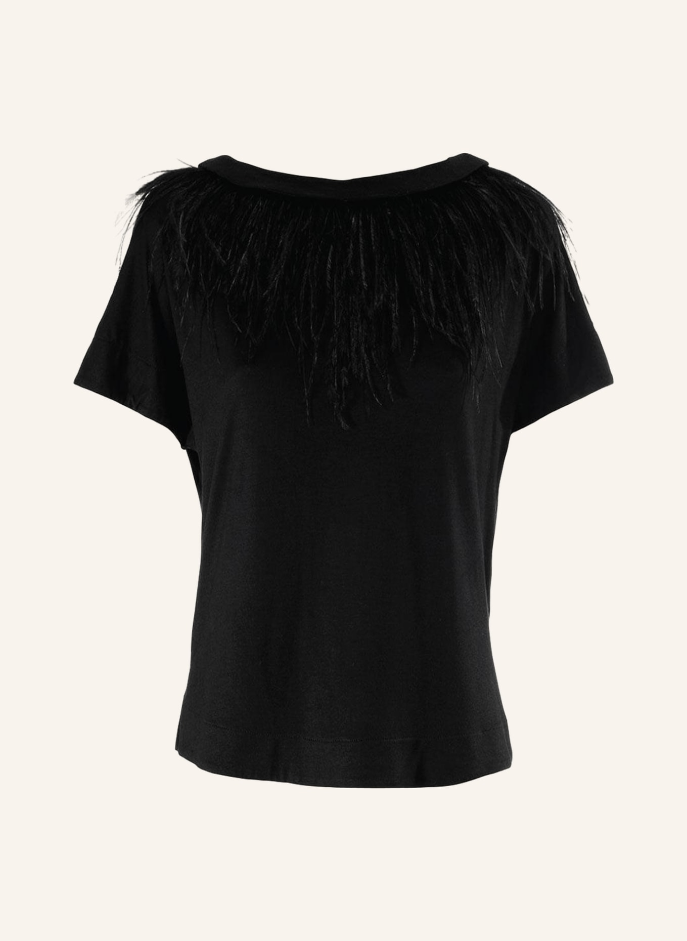 Helene Galwas T-Shirt mit abnehmbaren Federn ALEXANDRA, Farbe: SCHWARZ (Bild 1)