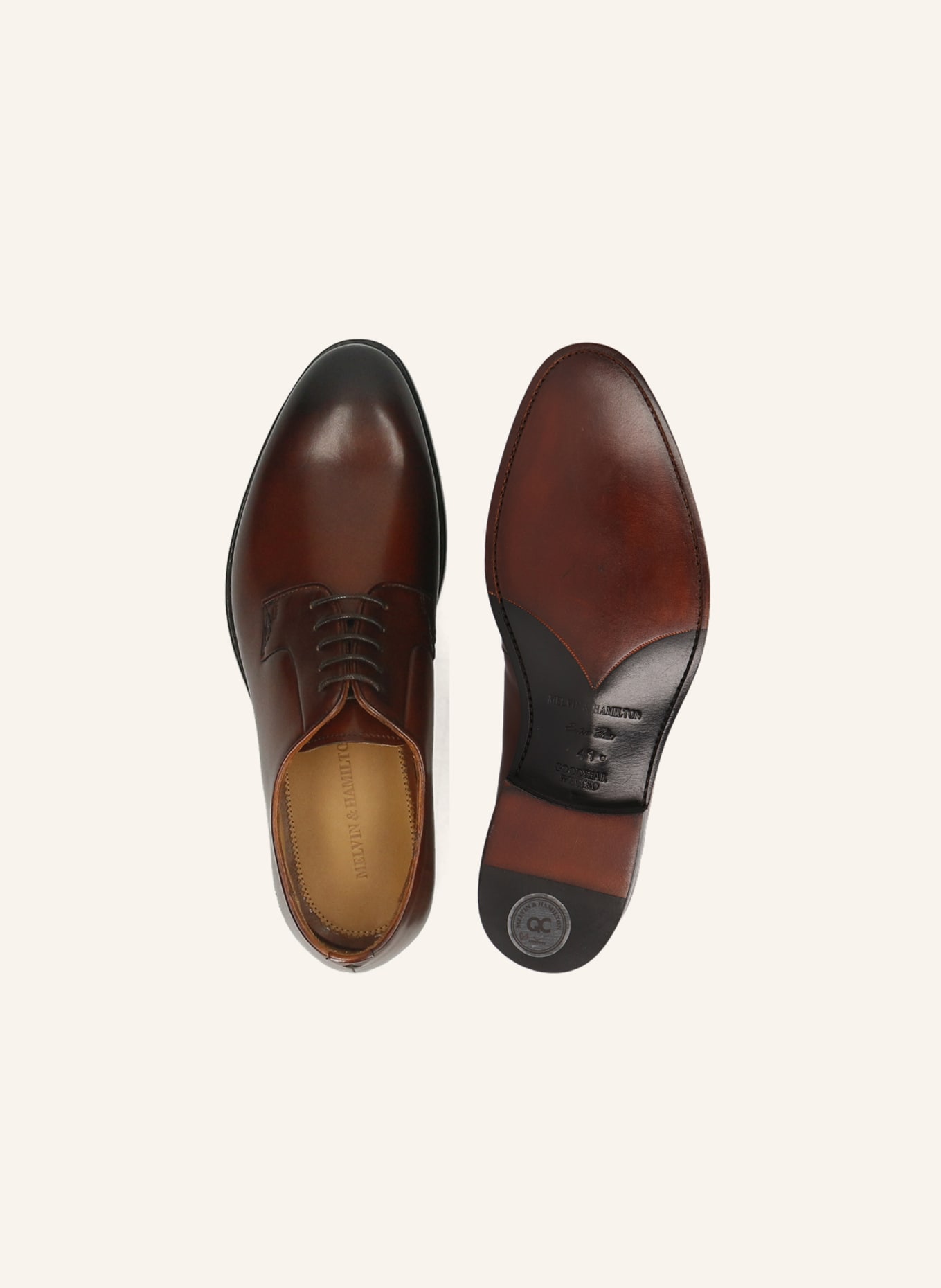 MELVIN & HAMILTON Derby-Schnürer BENET 1: BRAUN
