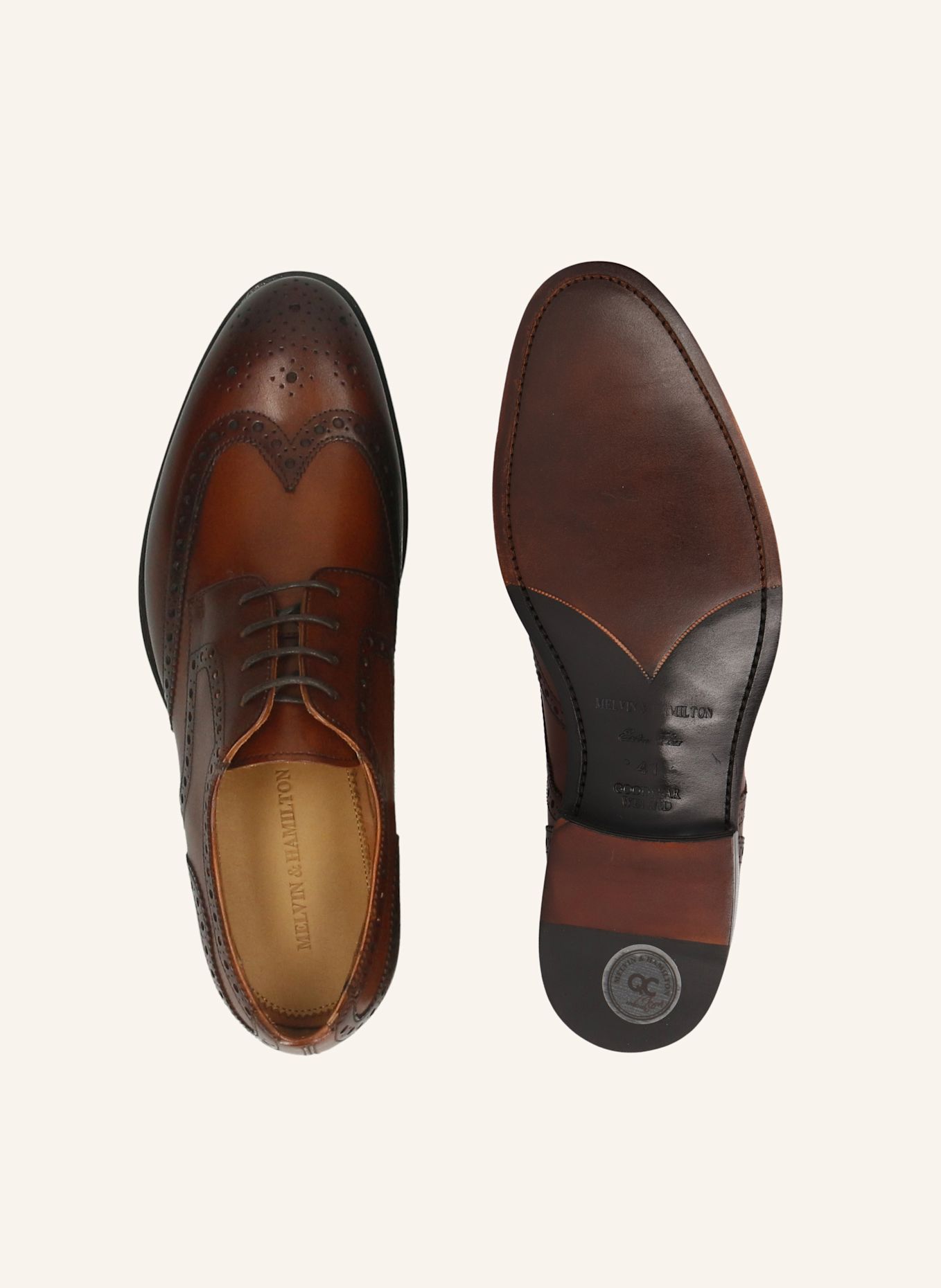 MELVIN & HAMILTON BENET 4 Lace-up Derby Shoes: BROWN