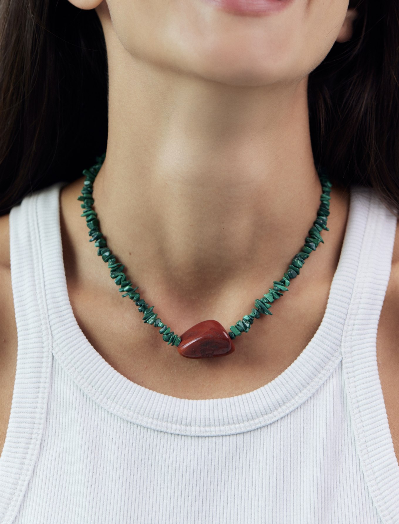 Maximova Jewelry Halskette JASPER: GOLD/ GRÜN/ ROT