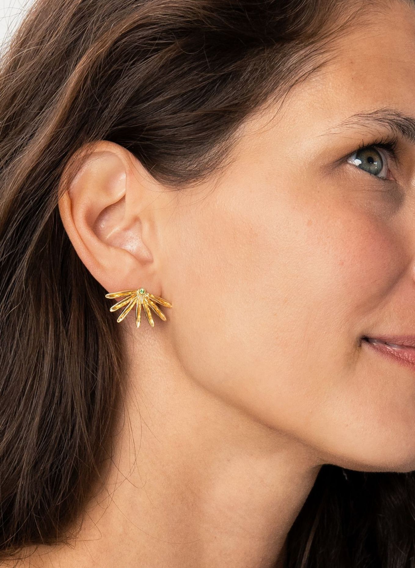Maximova Jewelry Ohrstecker SUN SIREN: GOLD/ GRÜN
