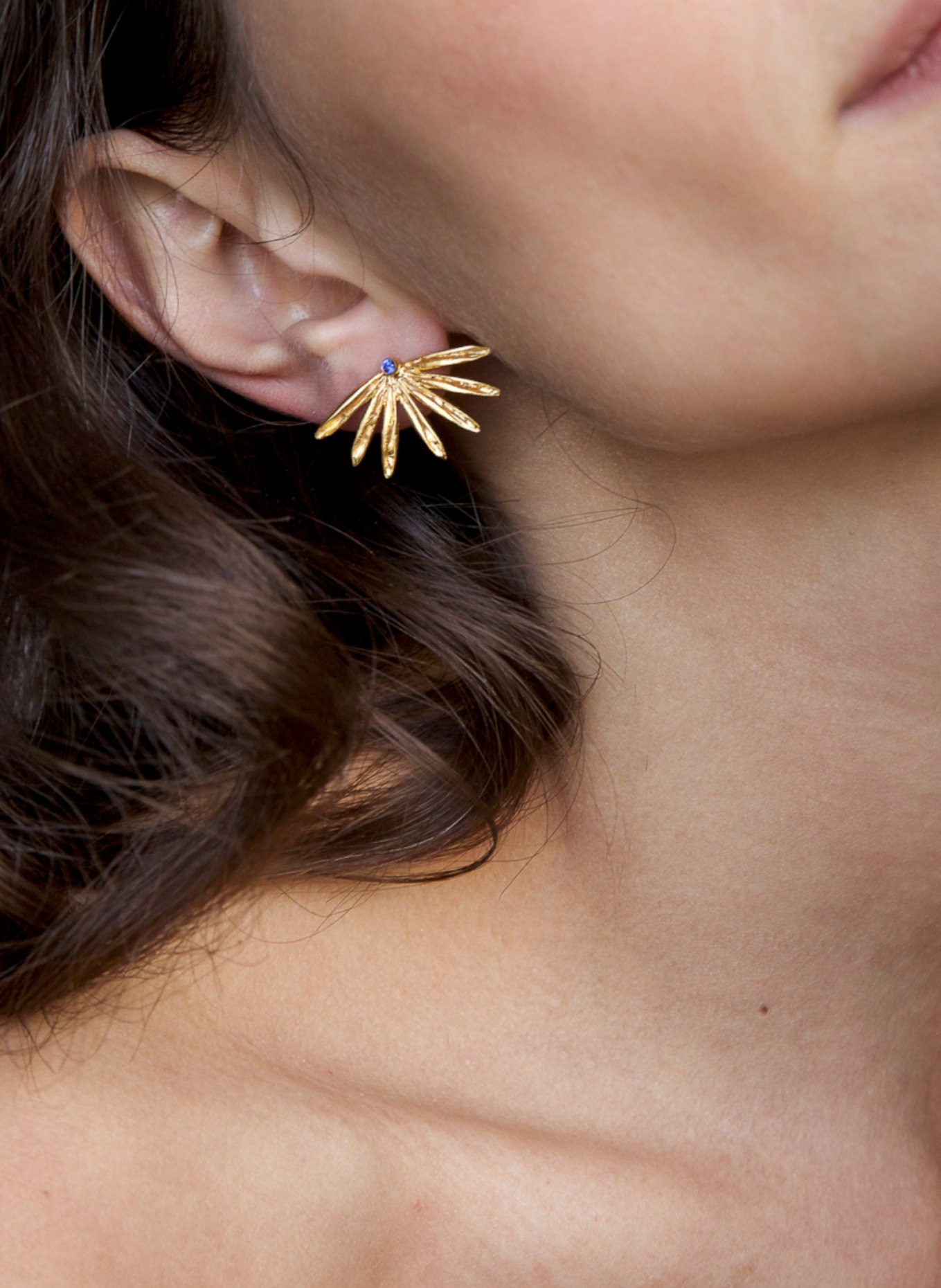 Maximova Jewelry Ohrstecker SUN SIREN: GOLD/ BLAU