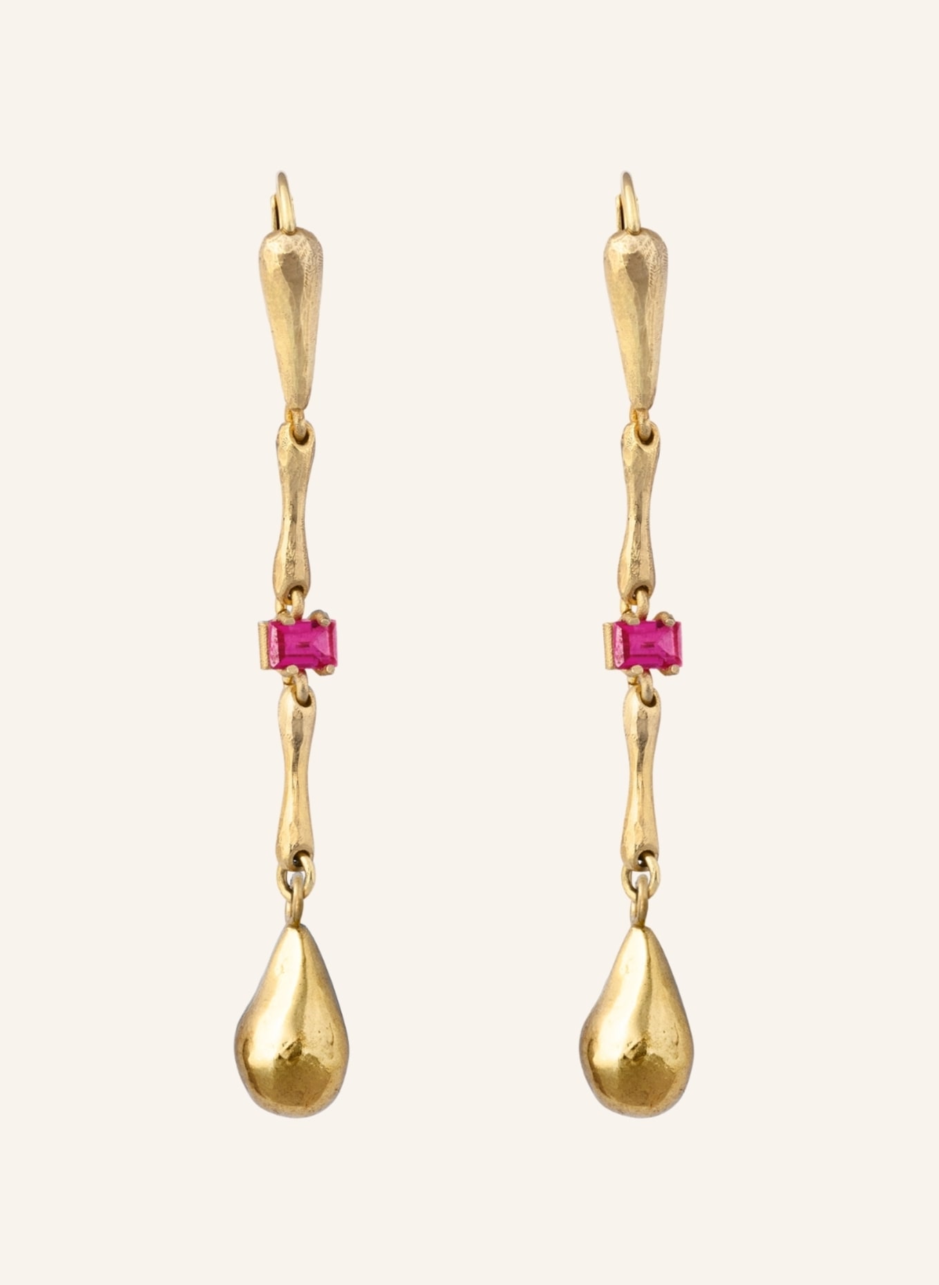 Maximova Jewelry Ohrhänger TRUE COLOURS: GOLD/ ROT