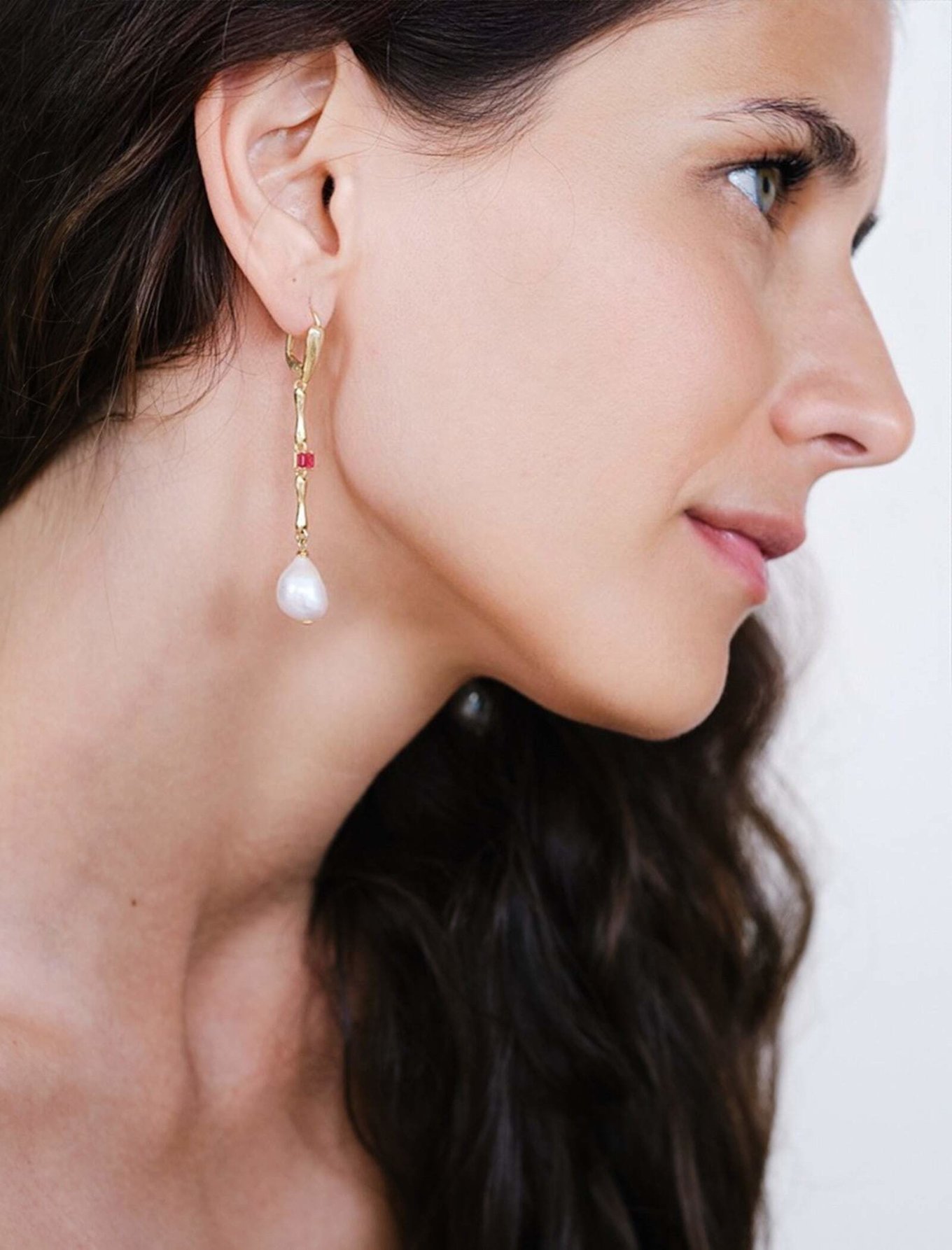 Maximova Jewelry Ohrhänger MOTHER OF PEARL GOLD: GOLD/ ROT