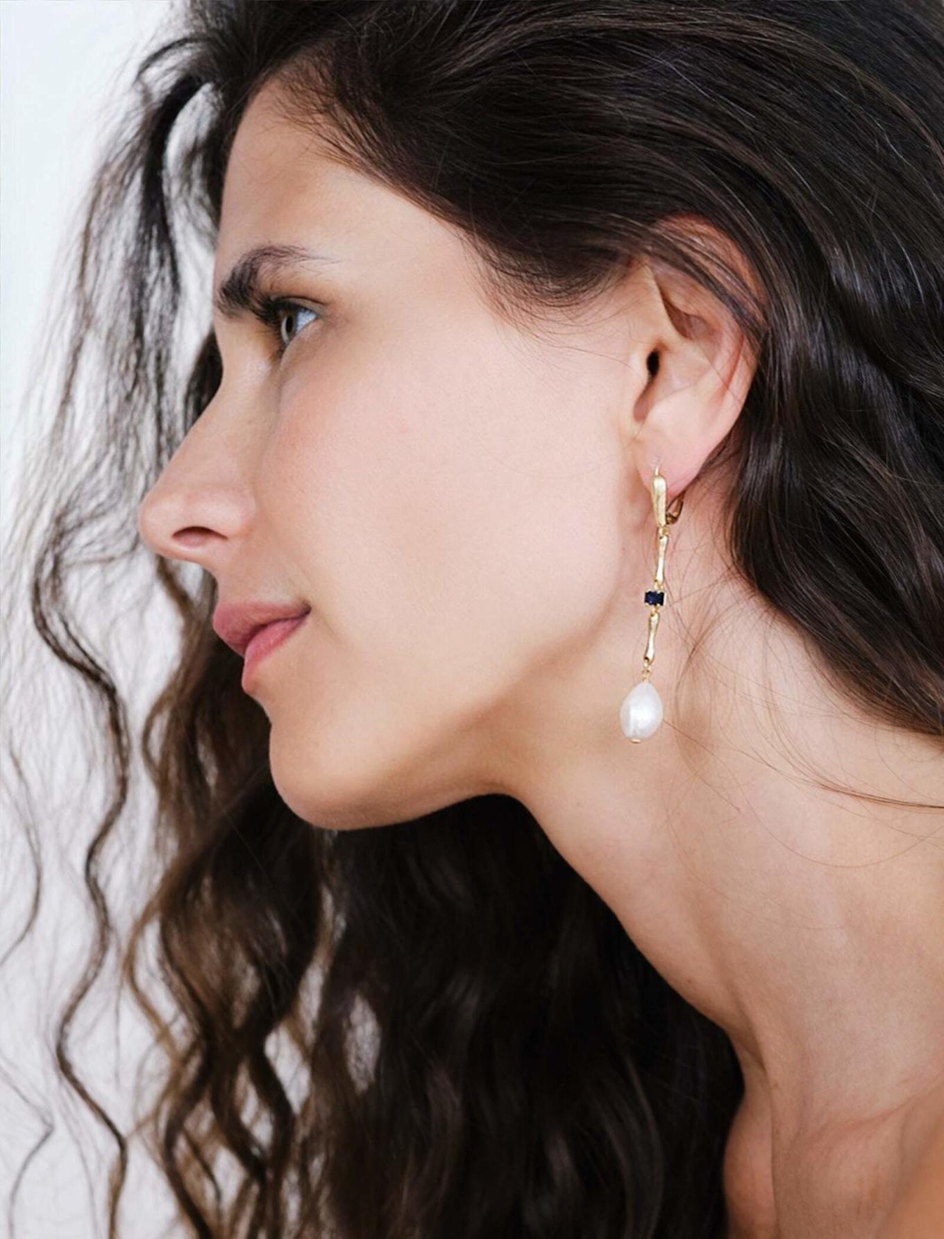 Maximova Jewelry Ohrhänger MOTHER OF PEARL GOLD: GOLD/ BLAU