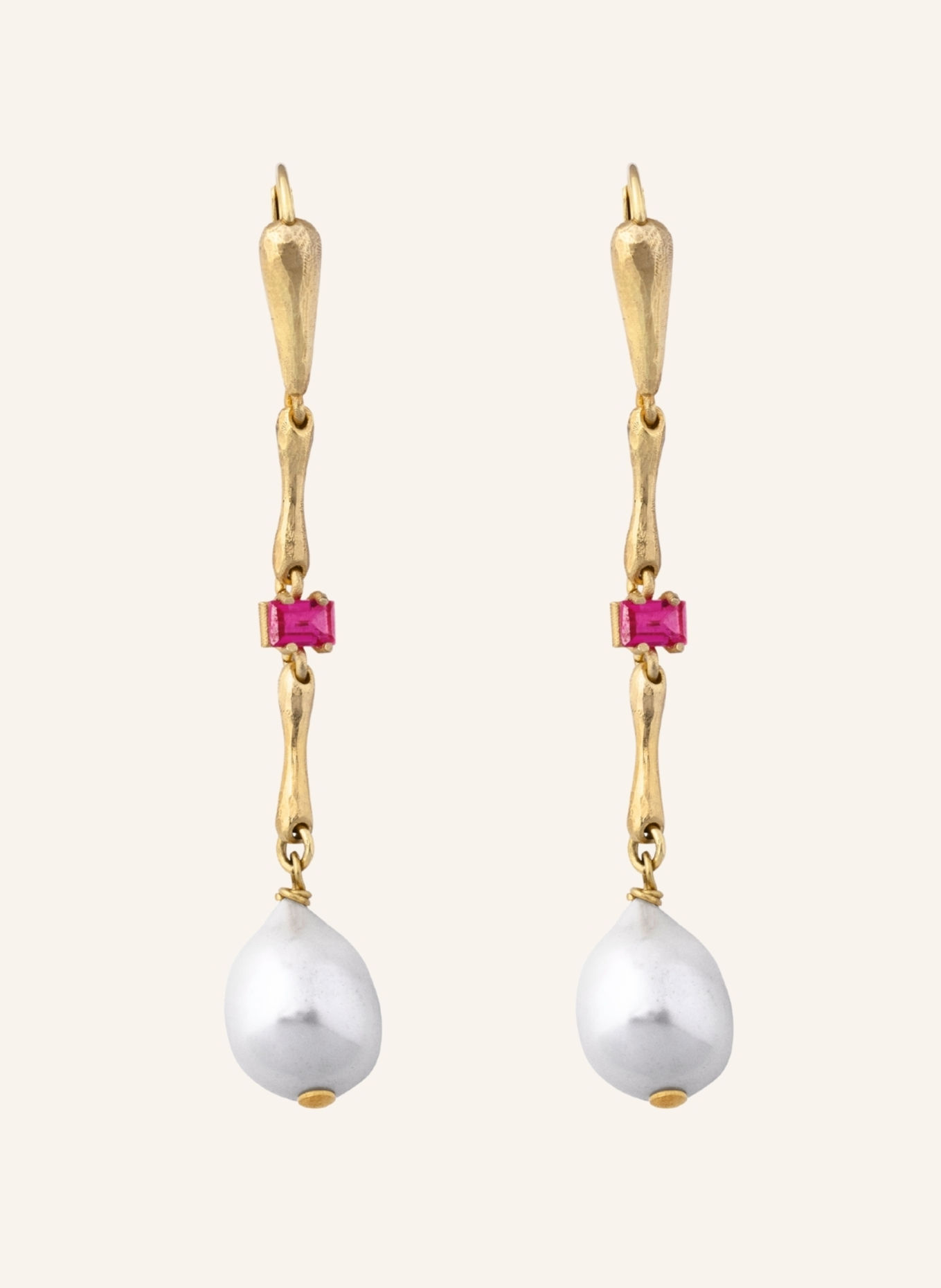 Maximova Jewelry Ohrhänger MOTHER OF PEARL GOLD: GOLD/ ROT