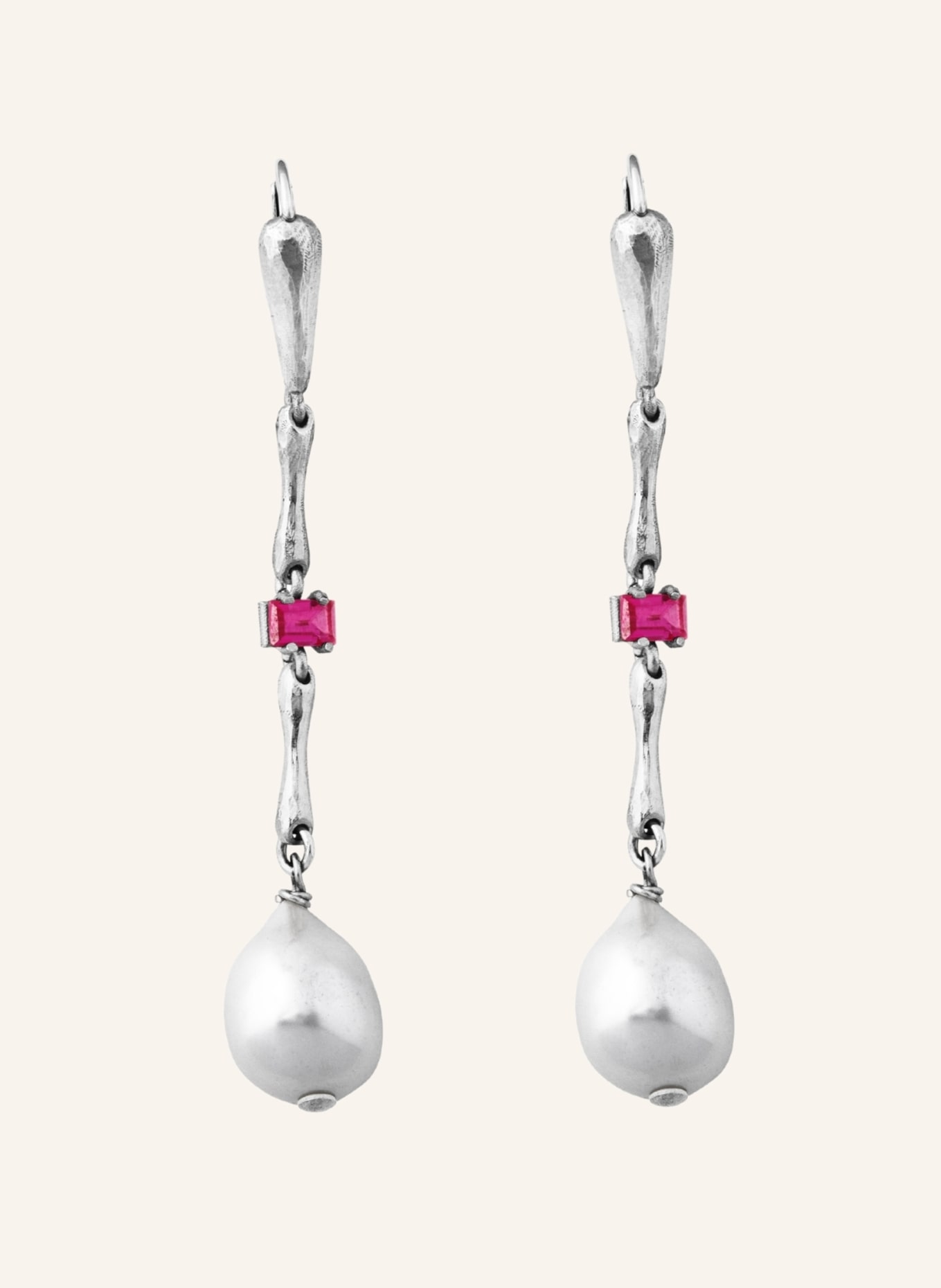 Maximova Jewelry Ohrhänger MOTHER OF PEARL SILVER: SILBER/ ROT