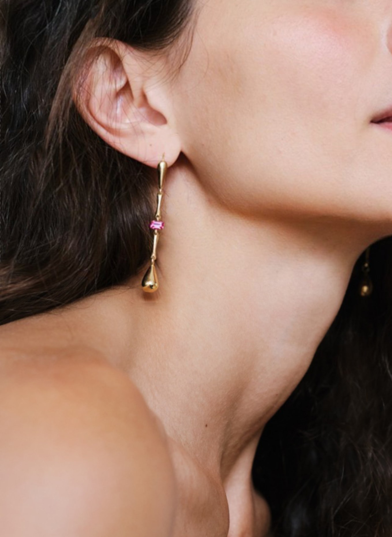 Maximova Jewelry Ohrhänger TRUE COLOURS: GOLD/ ROT