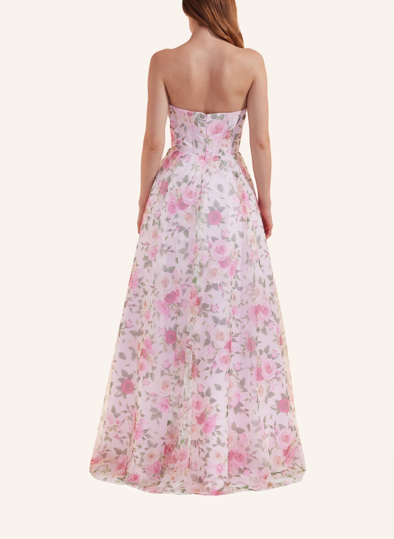 unique Abendkleid FLOWER POWER DRESS, Farbe: ROSÉ (Bild 3)