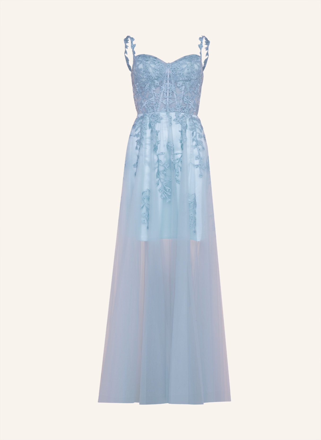 unique Abendkleid FLOWER TENDRIL DRESS, Farbe: DUNKELBLAU (Bild 1)