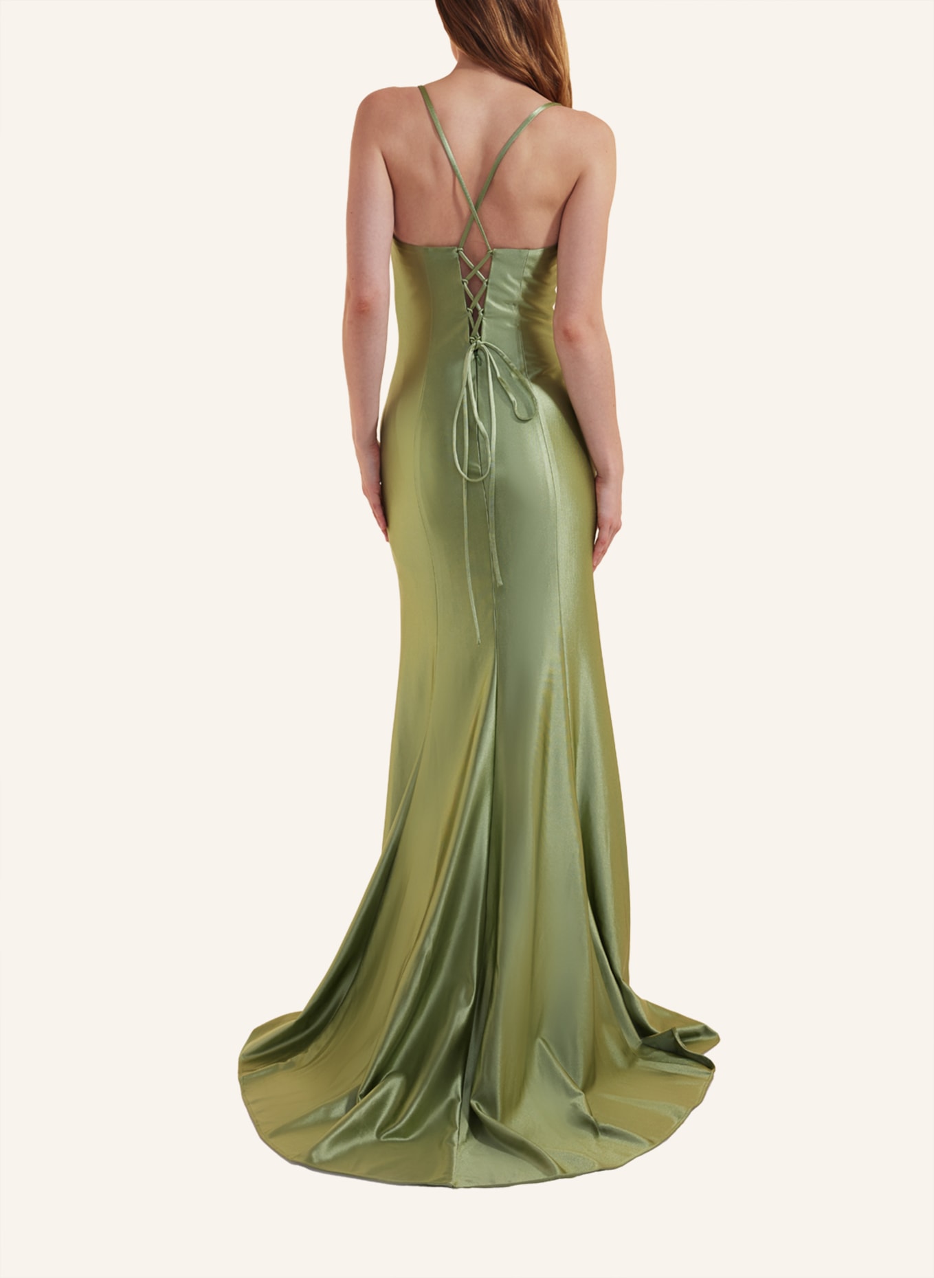 unique Abendkleid SLEEK GLACE DRESS, Farbe: HELLGRÜN (Bild 3)