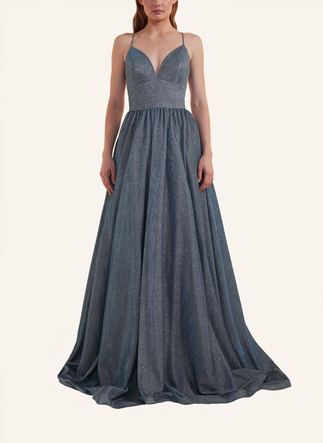 unique Abendkleid GLITTER PROM DRESS, Farbe: BLAU (Bild 4)