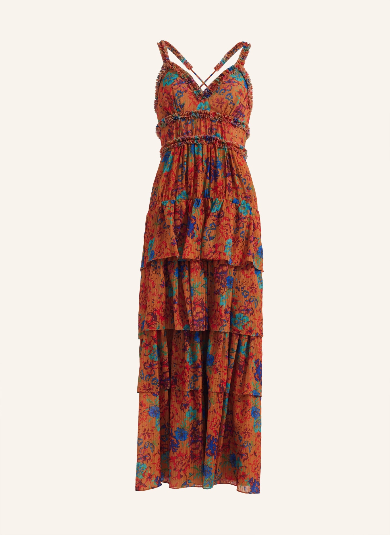 ADLYSH Abendkleid ORANGE RUFFLE DRESS, Farbe: ORANGE (Bild 1)