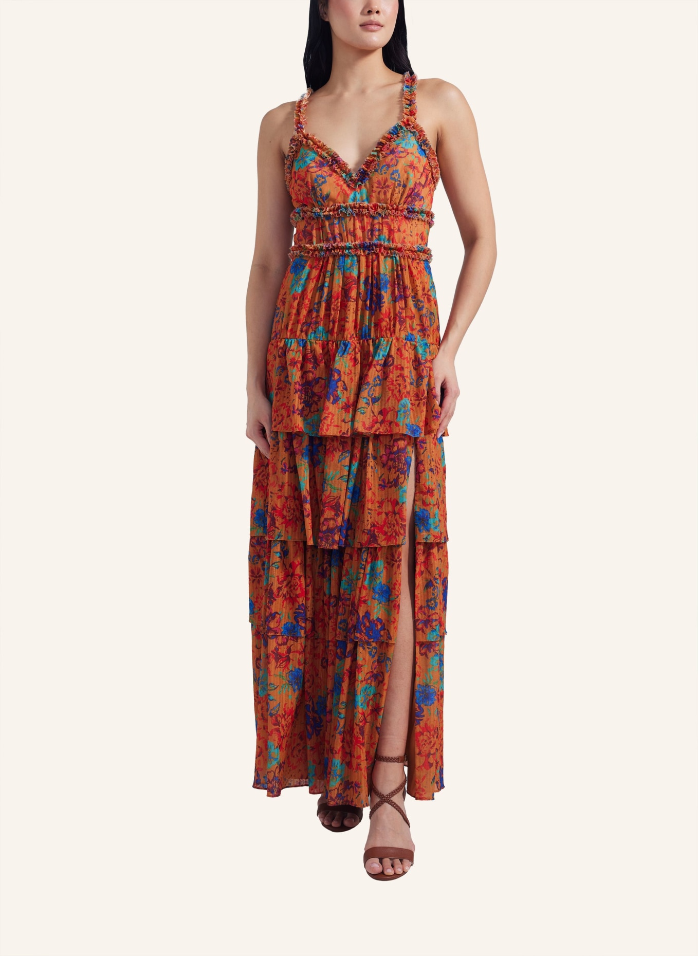 ADLYSH Abendkleid ORANGE RUFFLE DRESS, Farbe: ORANGE (Bild 4)