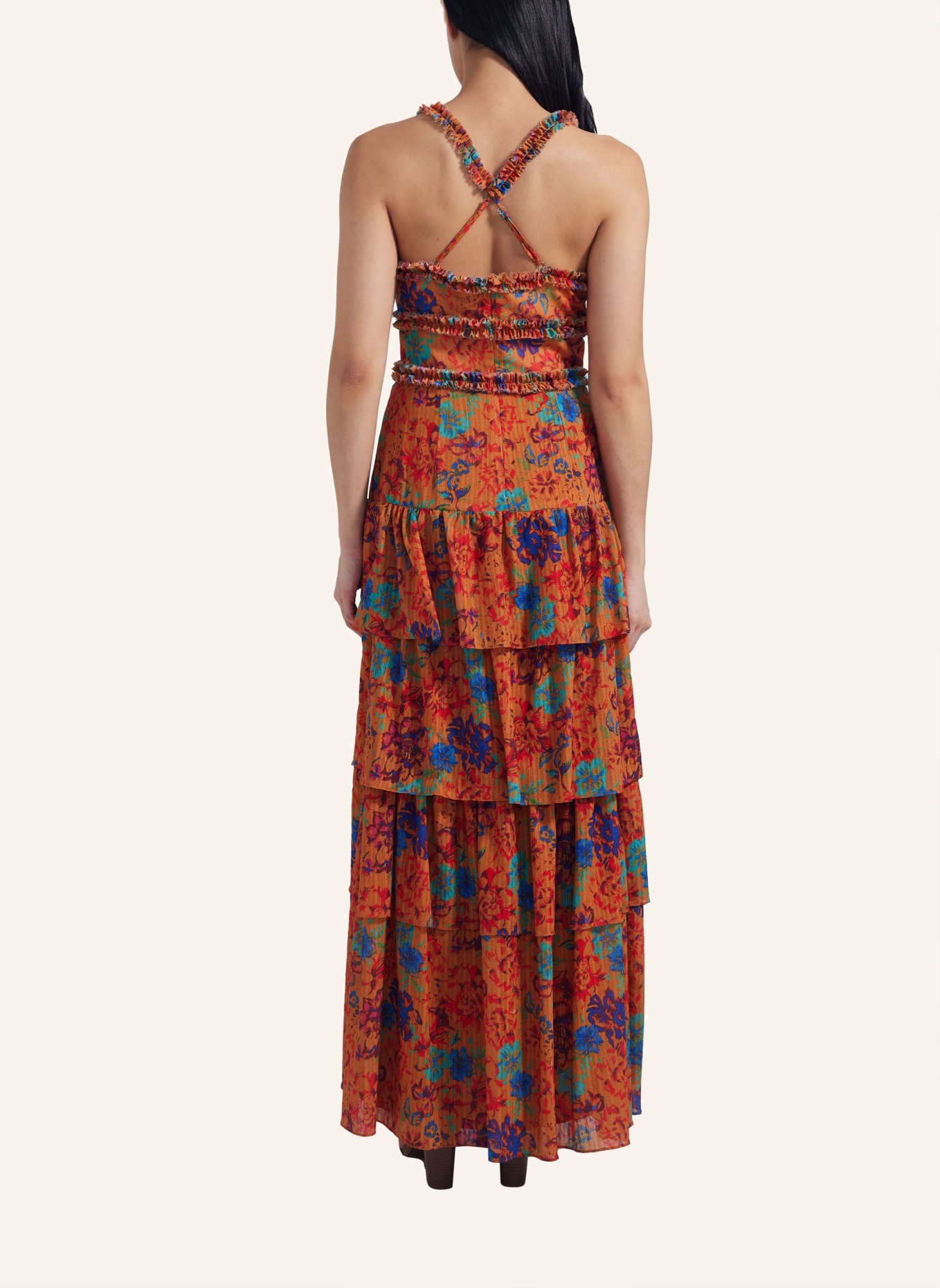 ADLYSH Abendkleid ORANGE RUFFLE DRESS, Farbe: ORANGE (Bild 3)